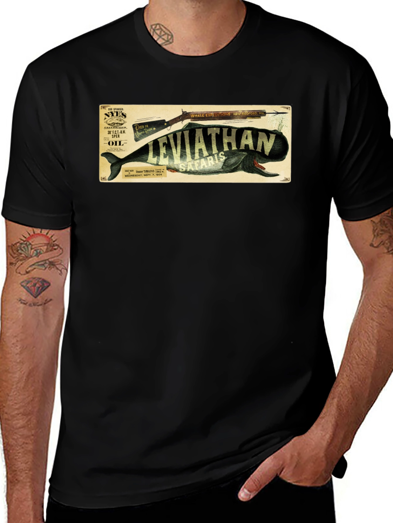 Leviathan Safaris Whale Graphic Black T-Shirt