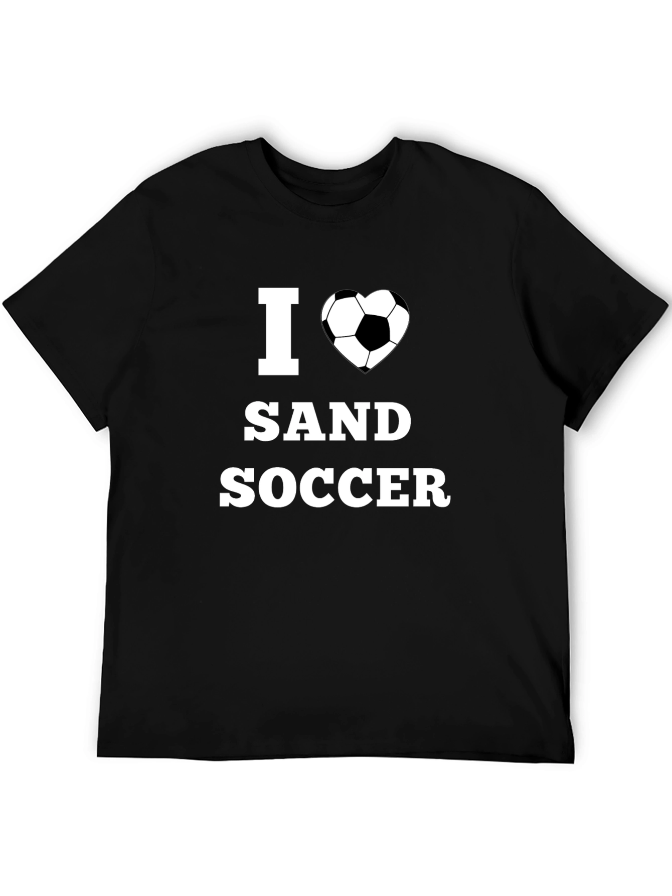 I Heart Sand Soccer Black Graphic T-Shirt
