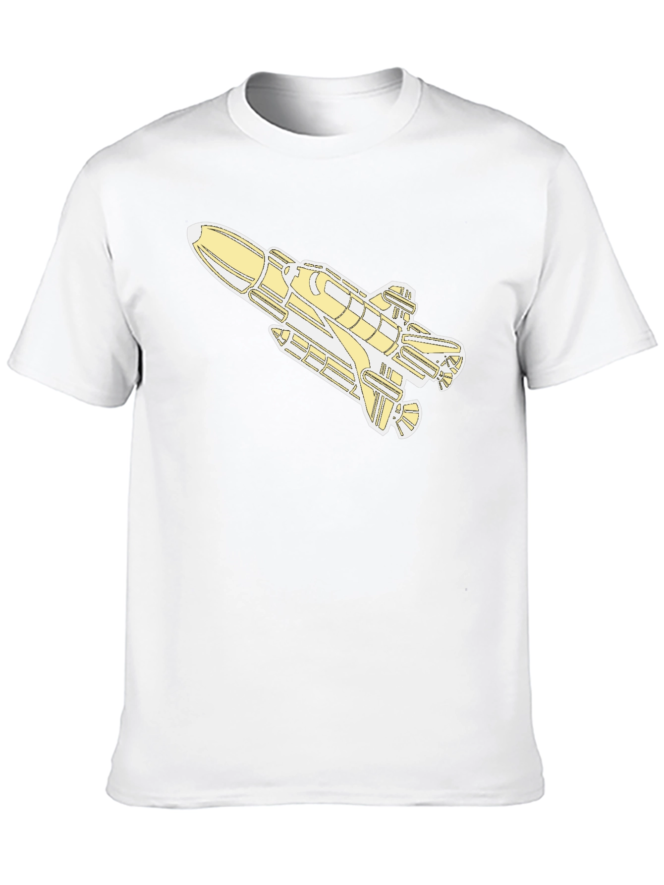 Space Shuttle Graphic Tee - Black Cotton T-Shirt