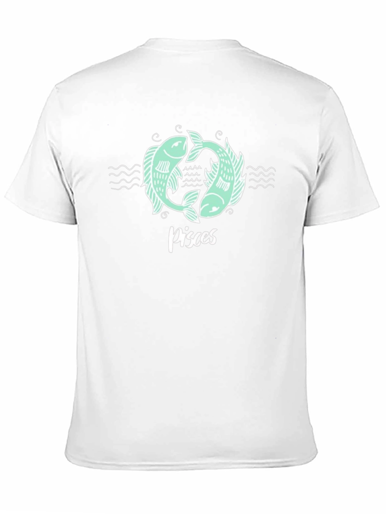 Pisces Zodiac Graphic Tee - Black Cotton T-Shirt