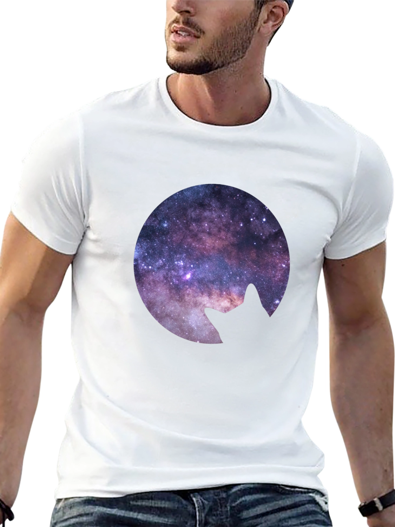 Cosmic Cat Silhouette T-Shirt
