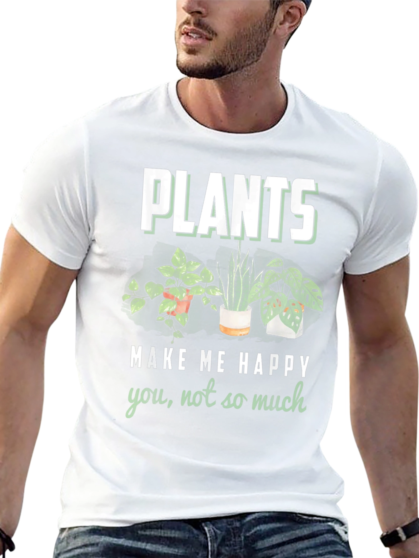 Plants Make Me Happy Graphic T-Shirt