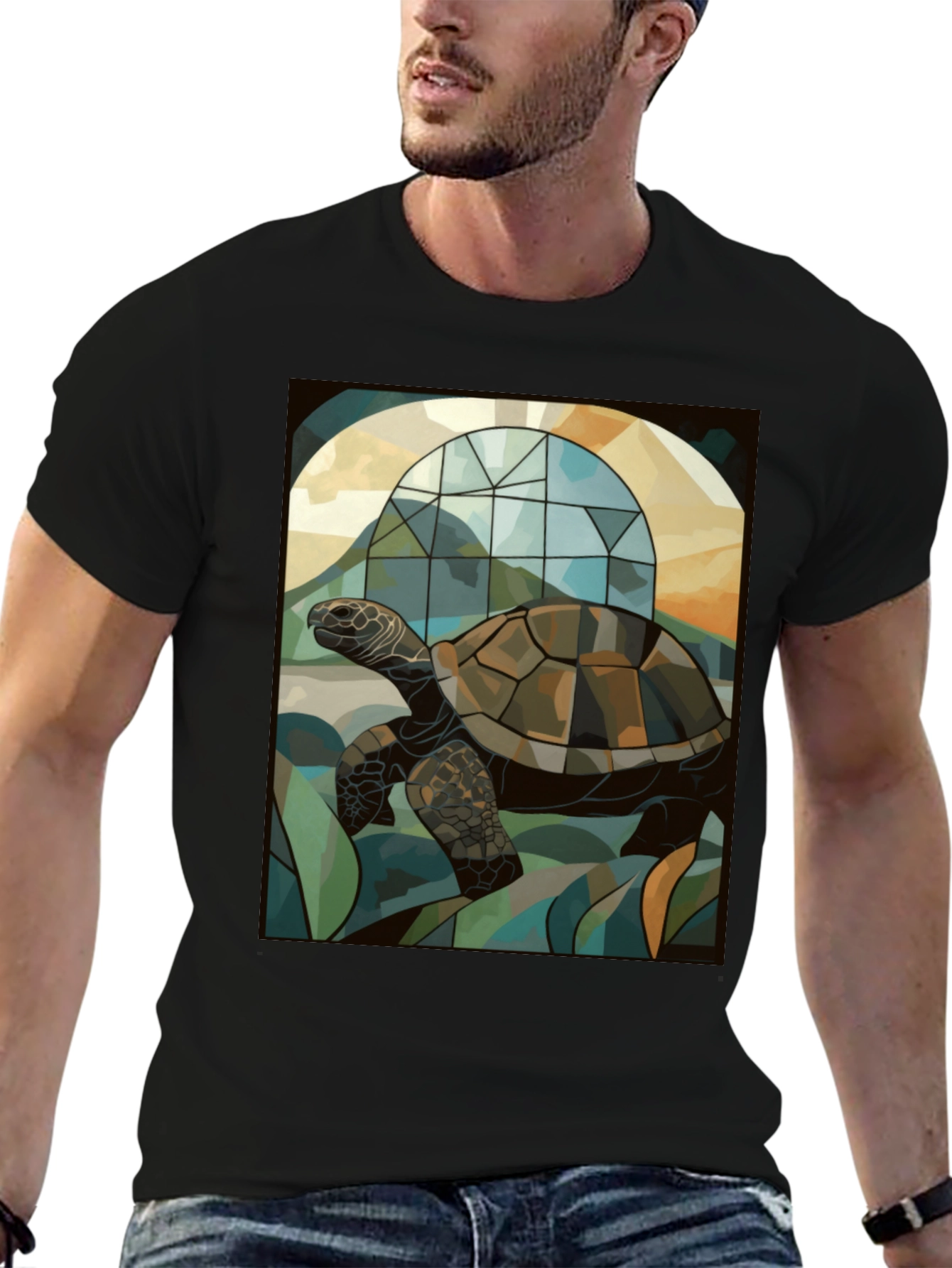 Turtle Stained Glass Graphic T-Shirt