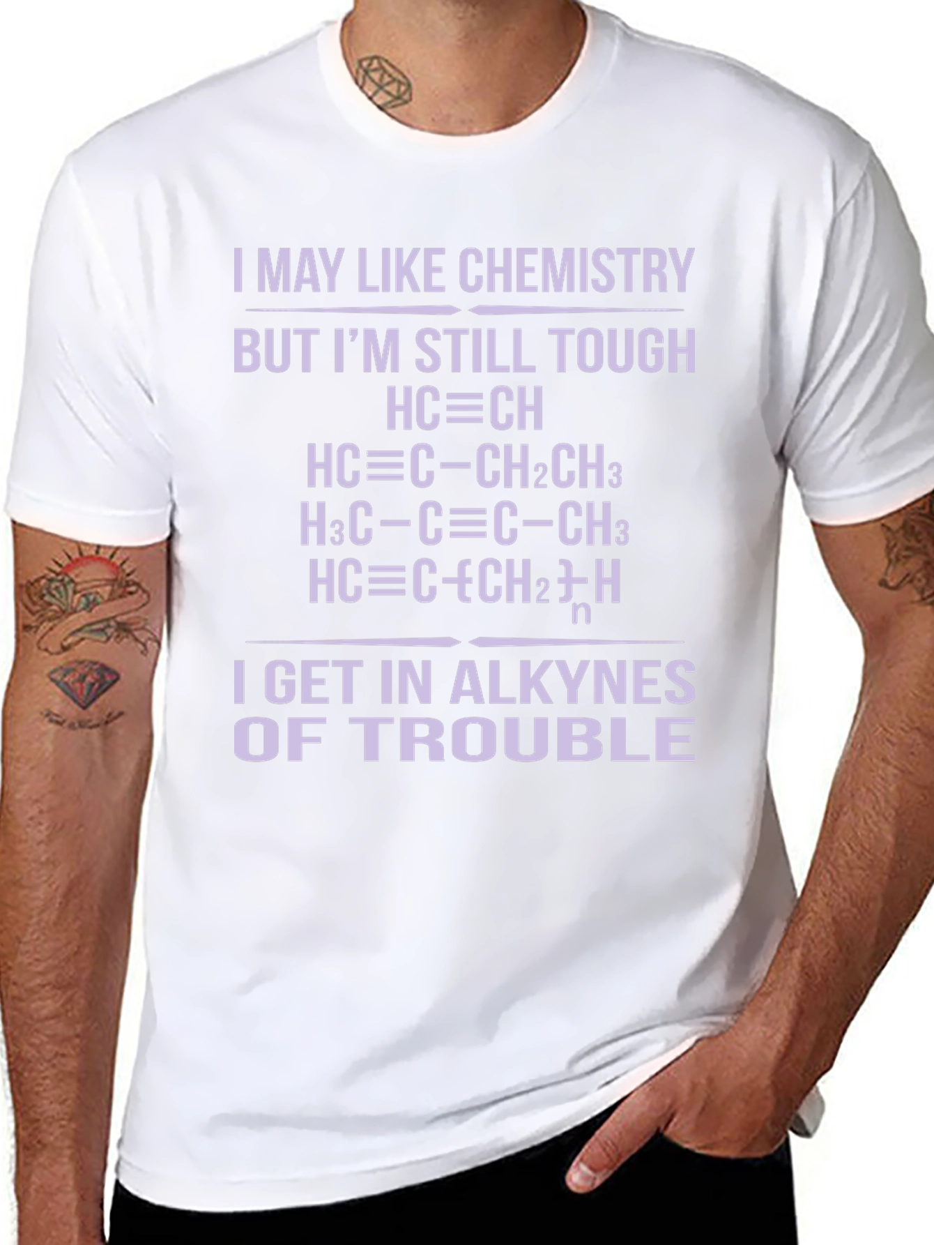 Chemistry Pun T-Shirt - Alkyne Trouble