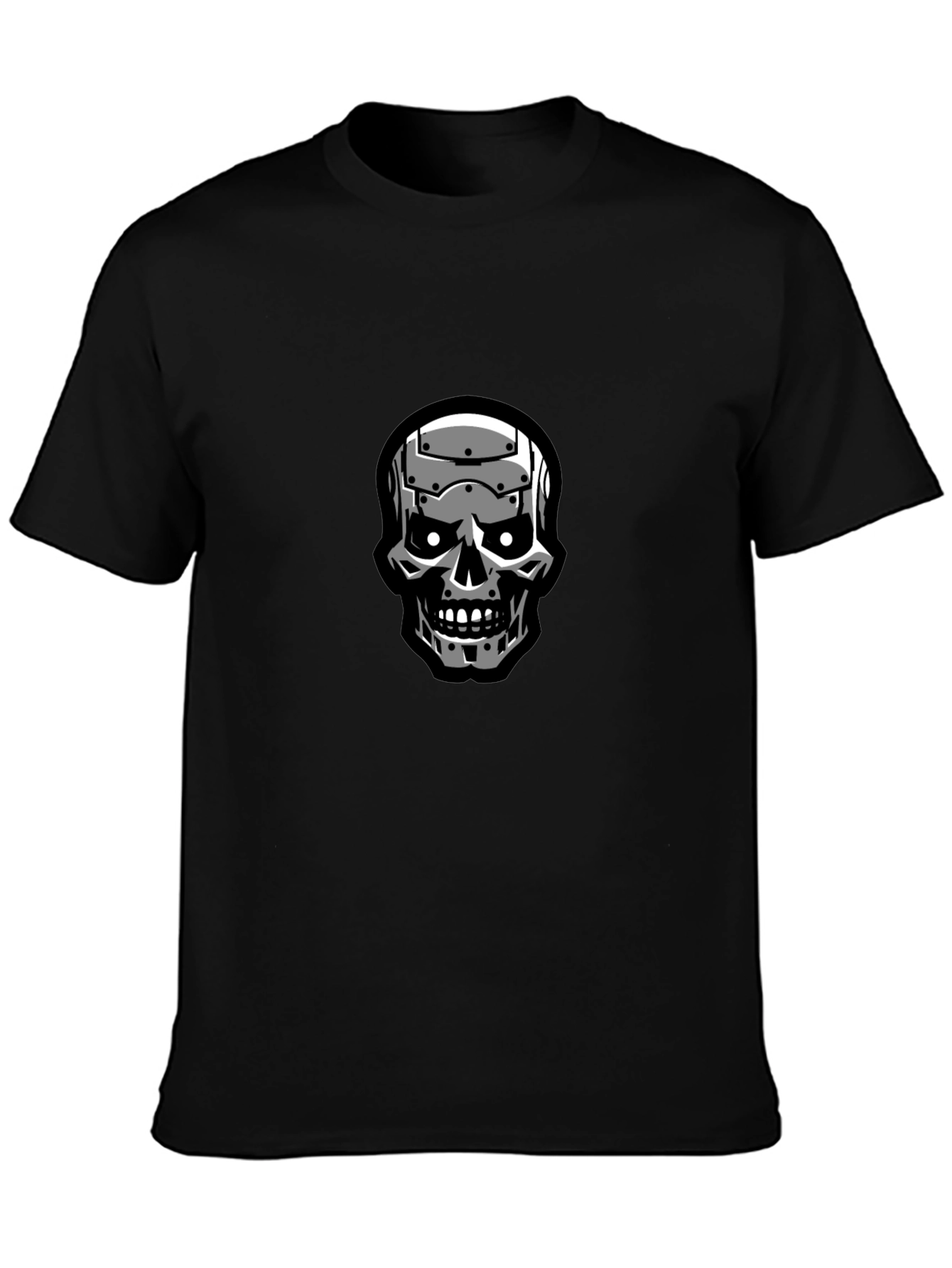Terminator Skull Graphic Black T-Shirt