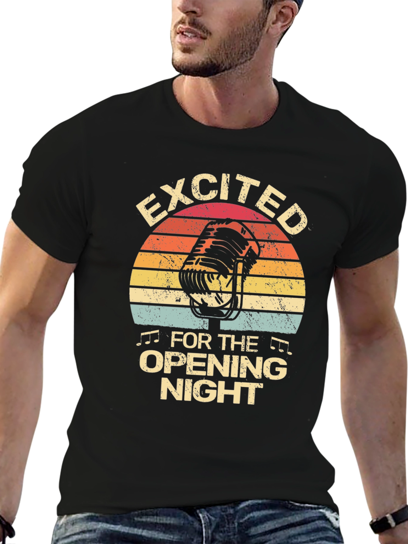 Excited For Opening Night Black T-Shirt