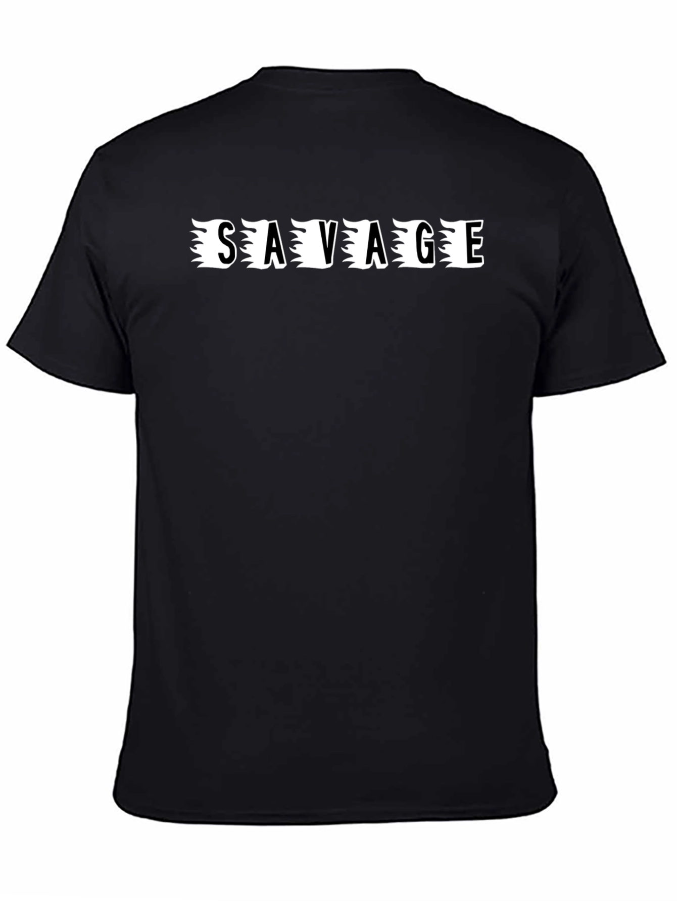 Savage Graphic Tee - Black Cotton Casual T-Shirt