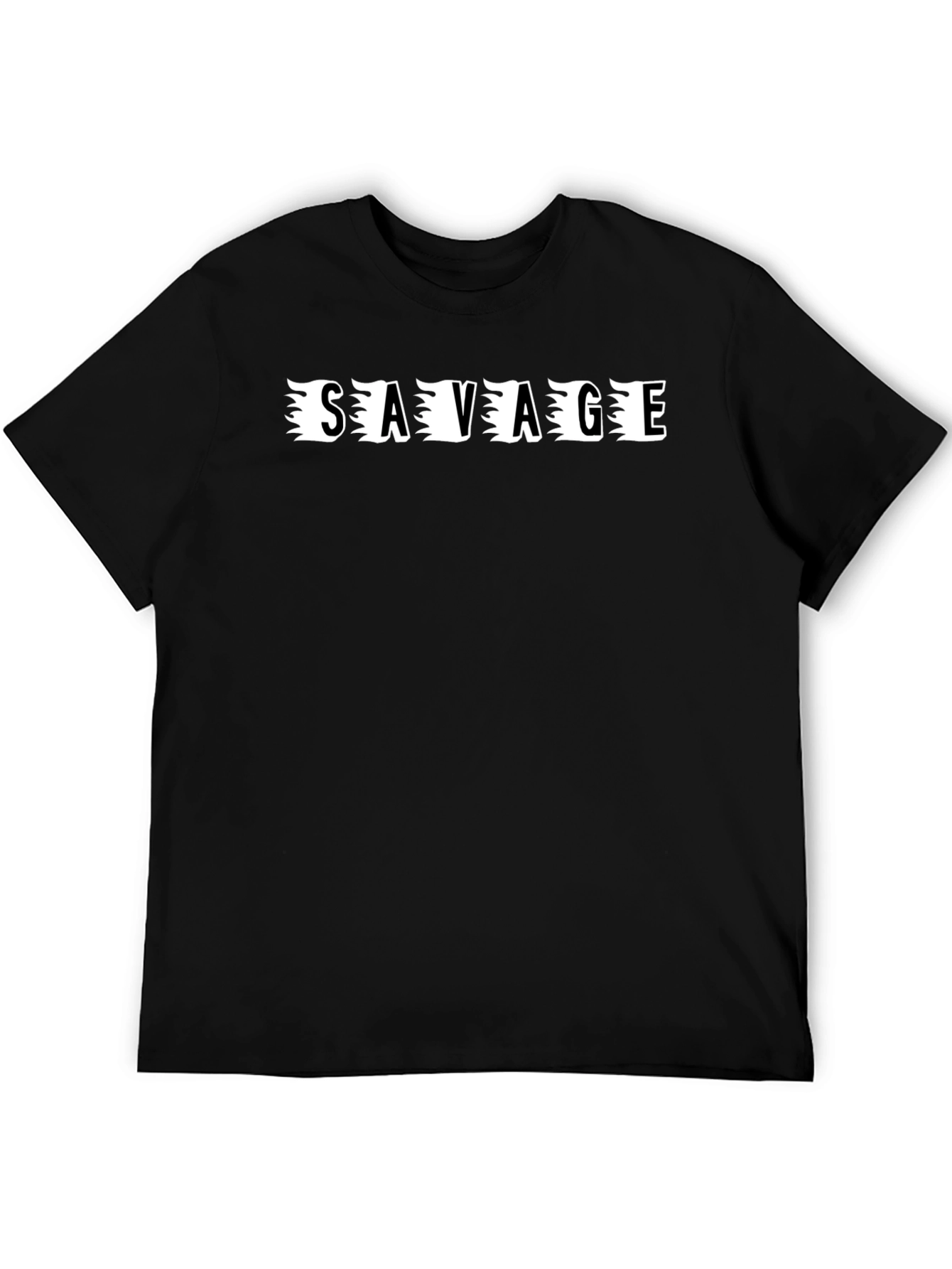 Savage Graphic Tee - Black Cotton Casual T-Shirt