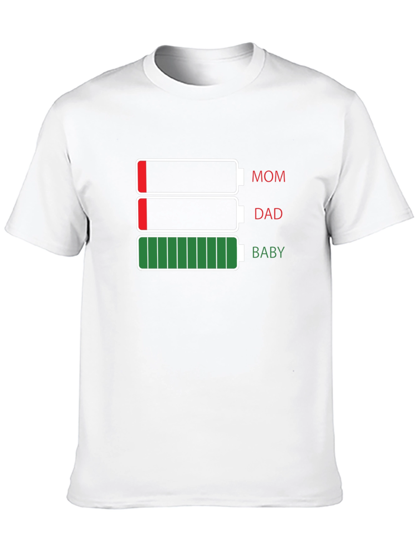 Family Battery Level T-Shirt - Mom Dad Baby