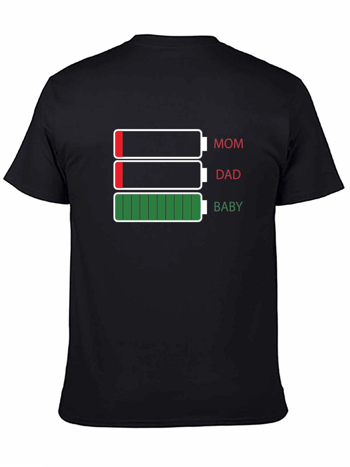 Family Battery Level T-Shirt - Mom Dad Baby