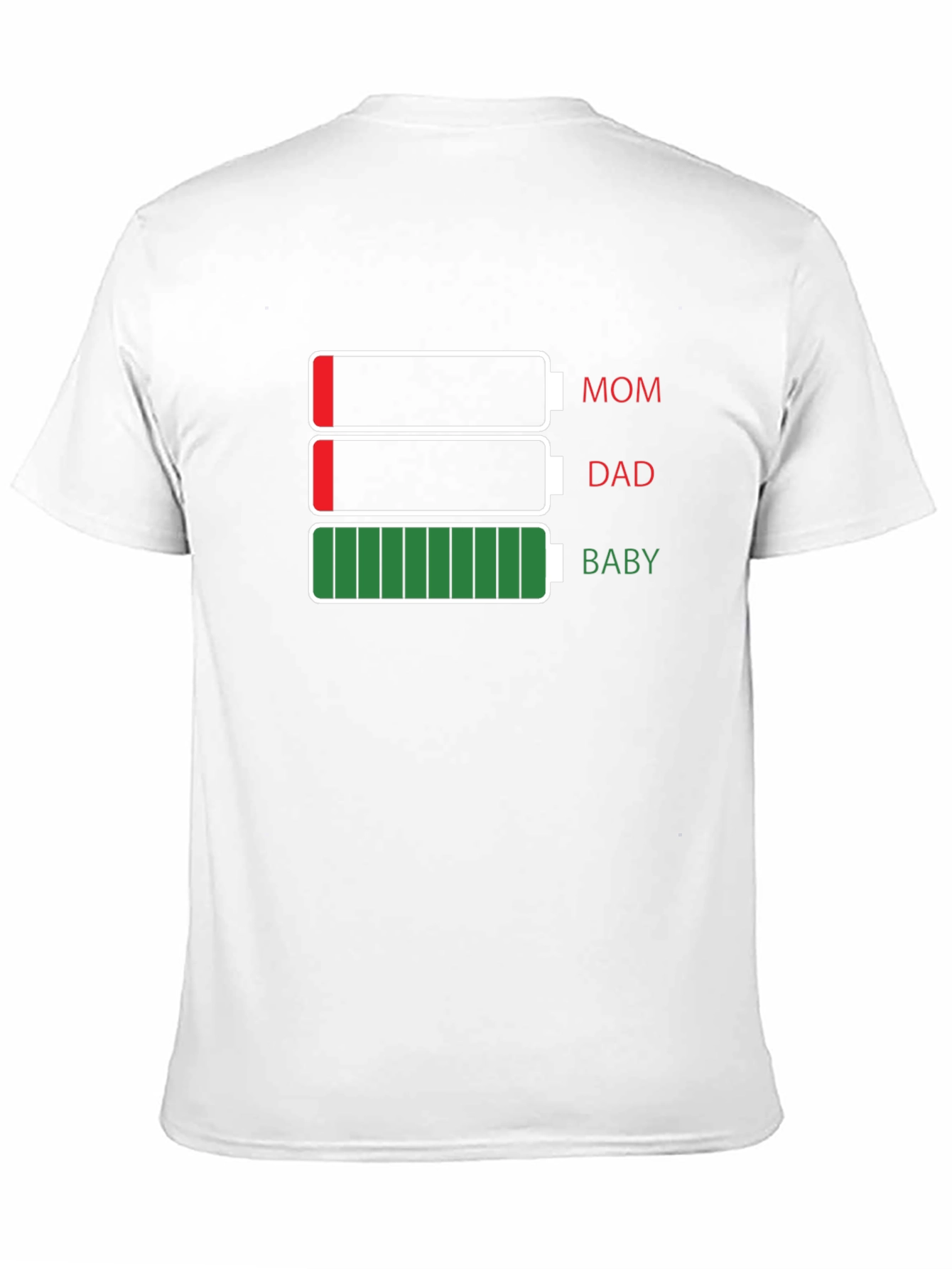 Family Battery Level T-Shirt - Mom Dad Baby
