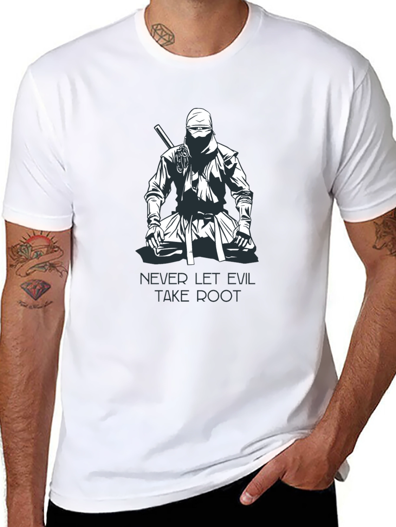 Ninja Graphic T-Shirt - Never Let Evil Take Root