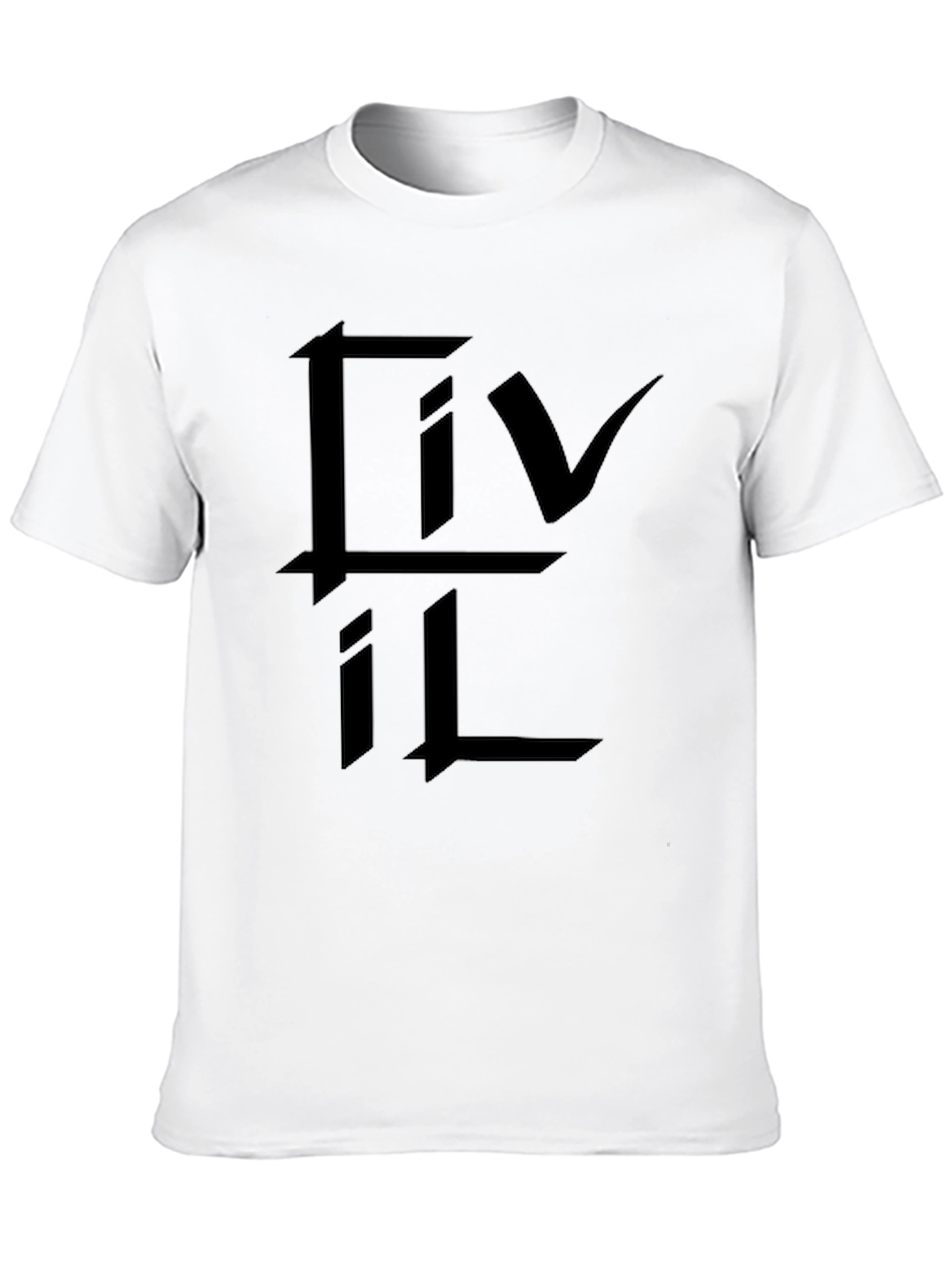 Black Graphic Tee - Abstract Logo Design
