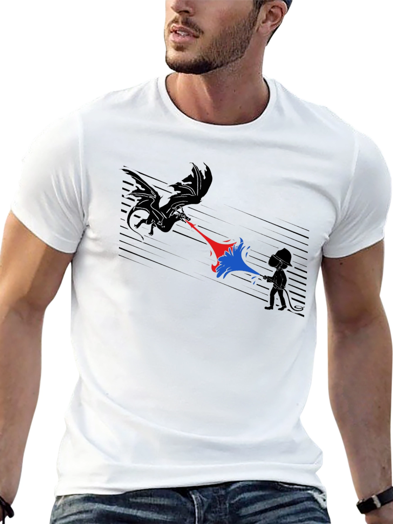 Dragon vs Mage Graphic T-Shirt