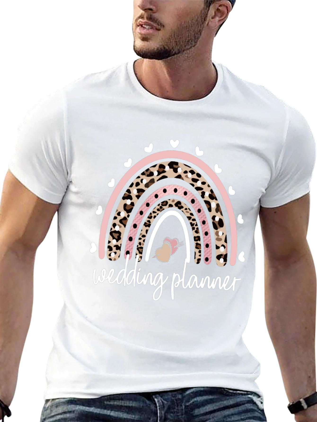 Wedding Planner Leopard Rainbow Graphic T-Shirt