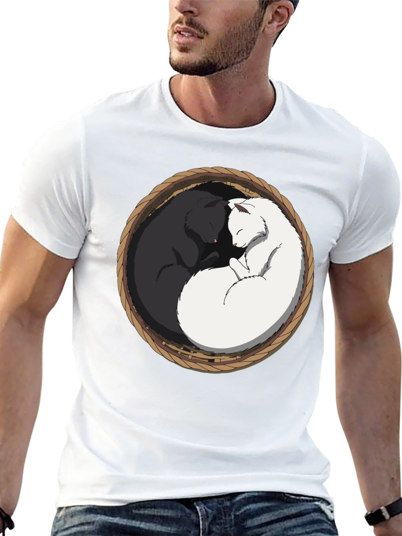 Yin Yang Cat T-Shirt - Cozy Comfort