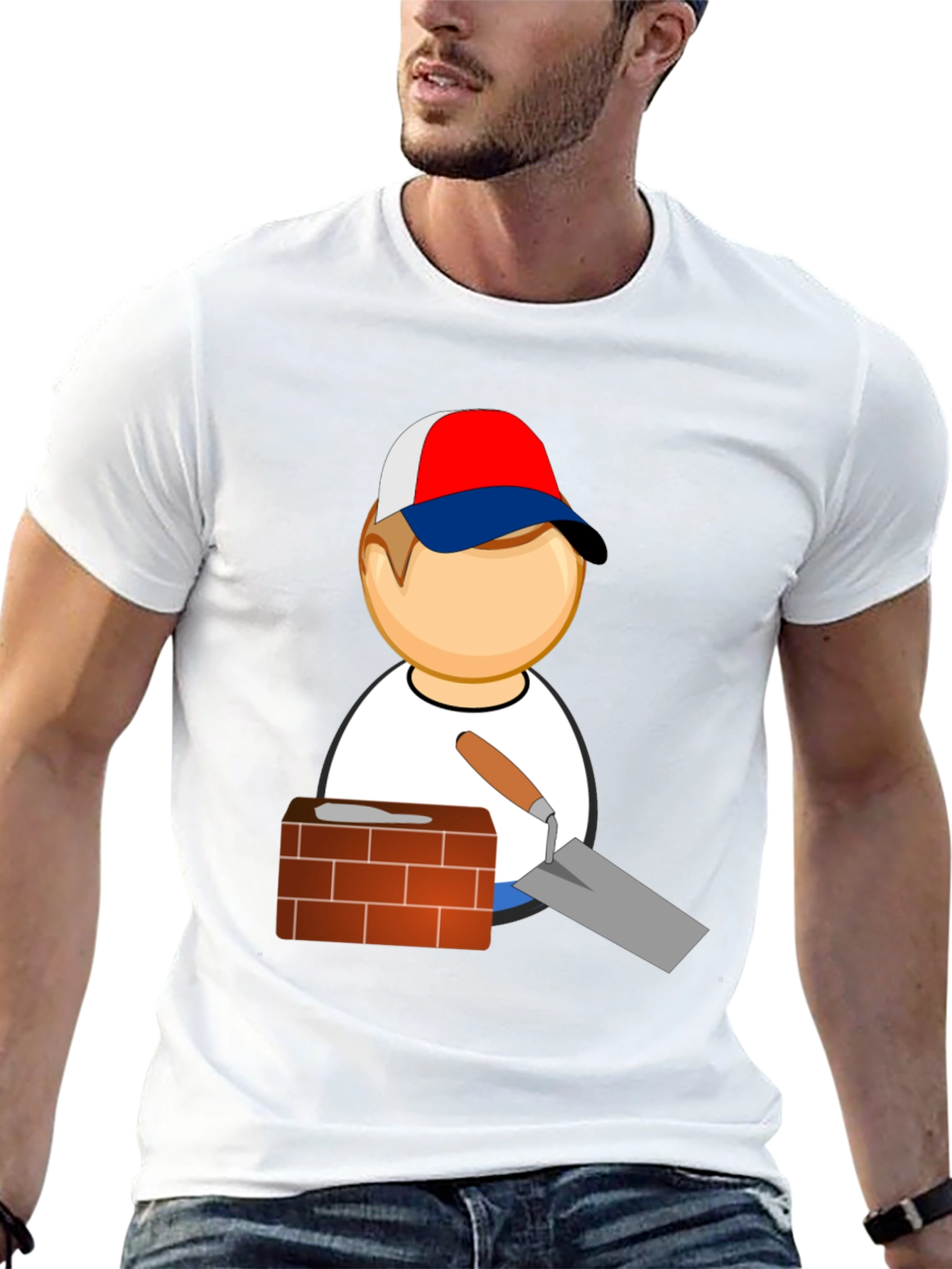 Bricklayer Cartoon Graphic T-Shirt