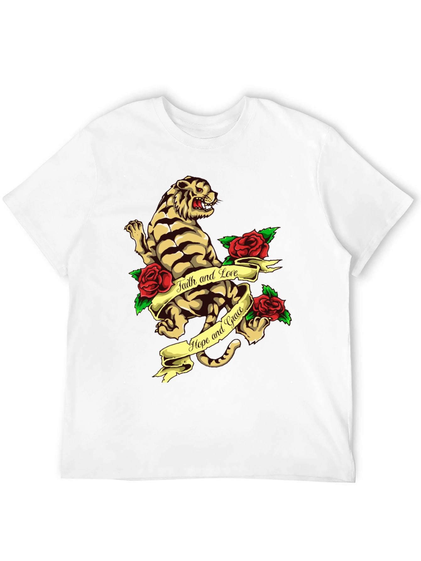 Tiger Rose Graphic Tee - Faith Hope and Love