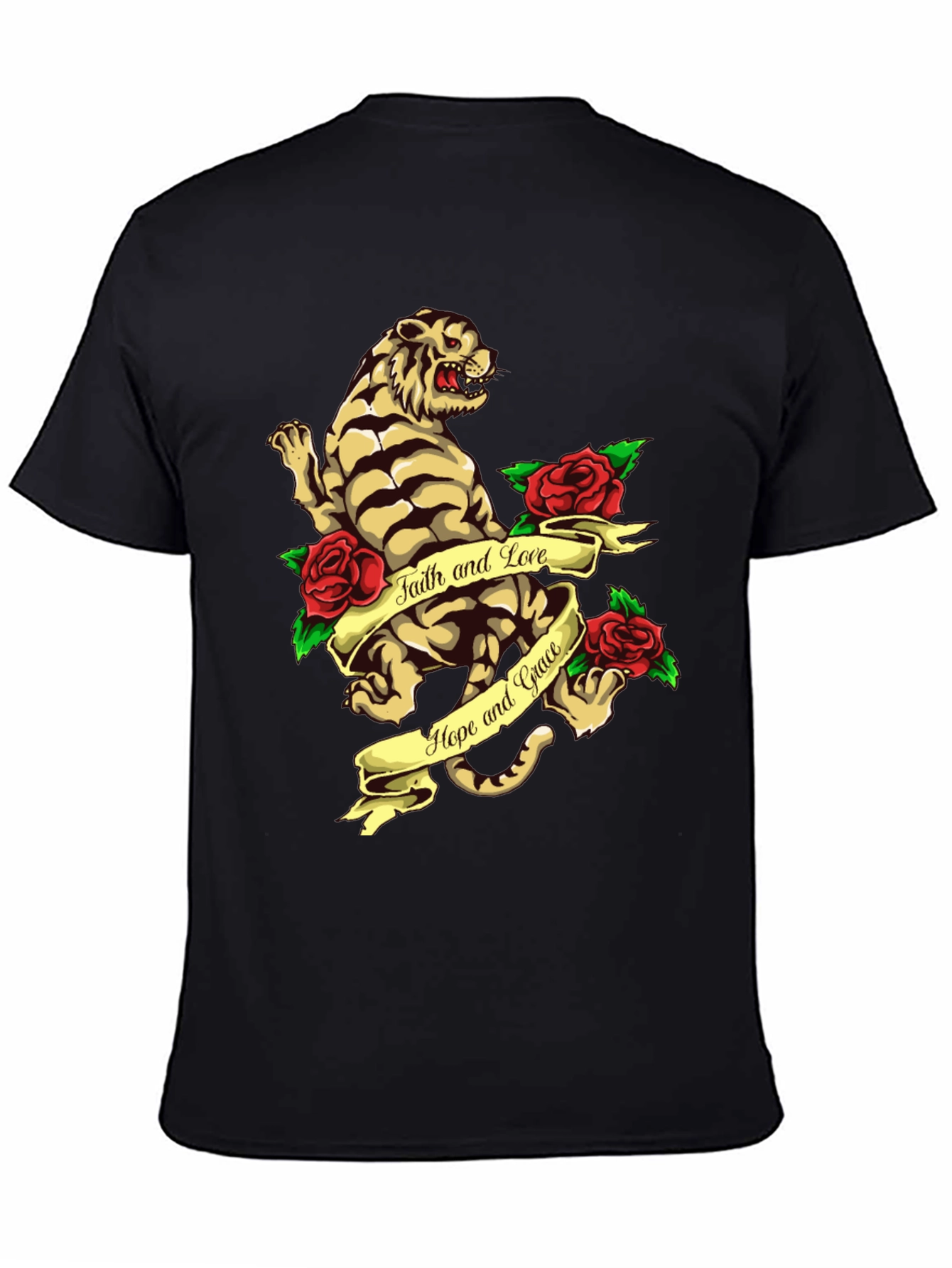 Tiger Rose Graphic Tee - Faith Hope and Love