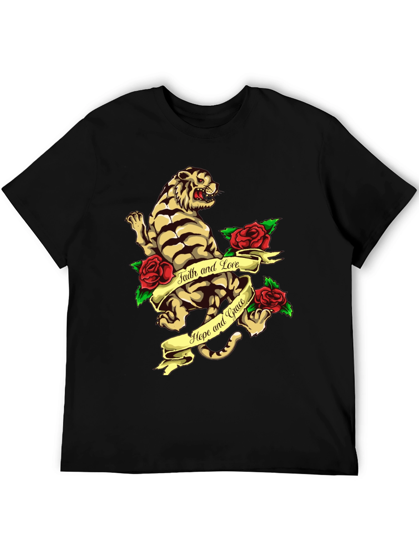 Tiger Rose Graphic Tee - Faith Hope and Love