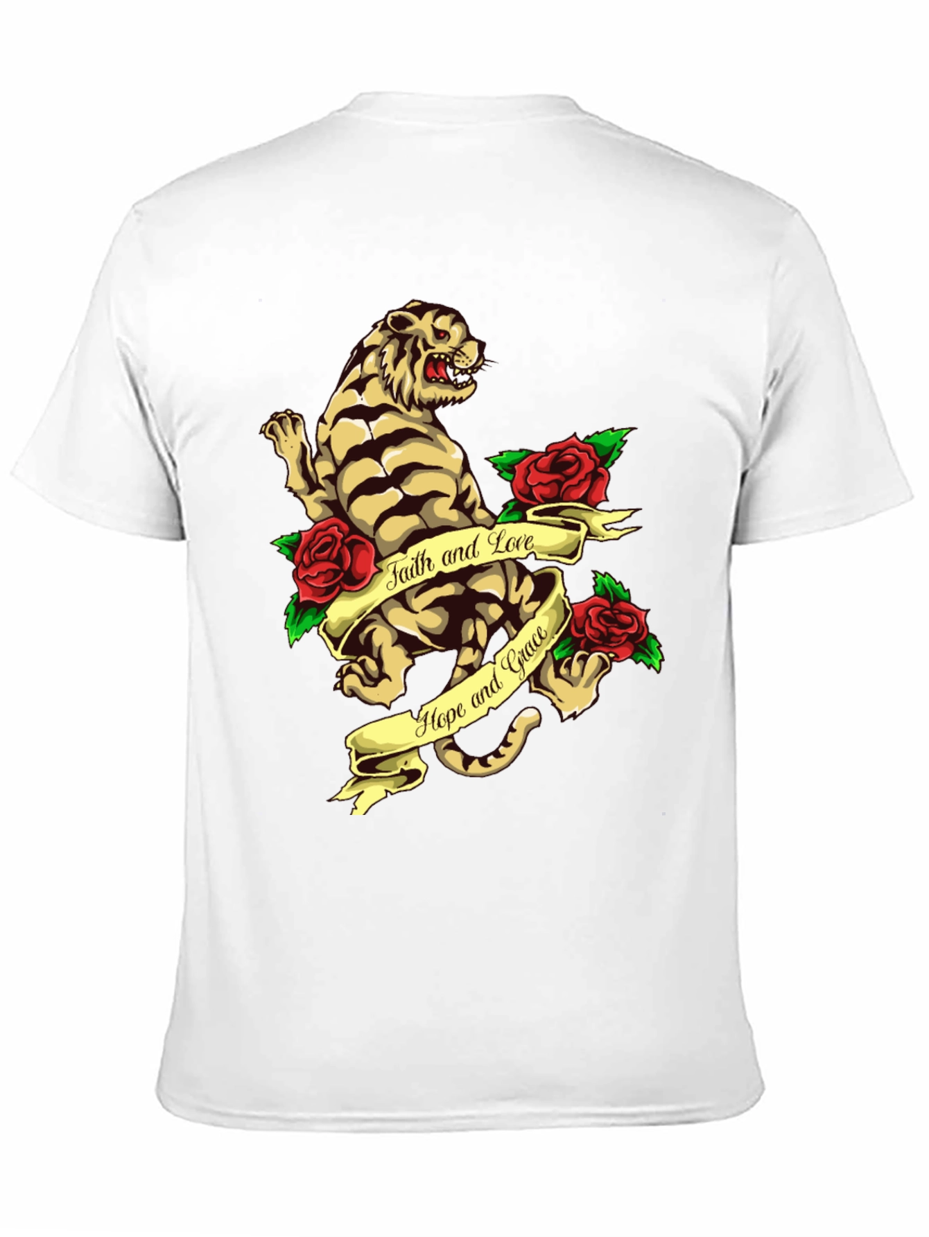 Tiger Rose Graphic Tee - Faith Hope and Love