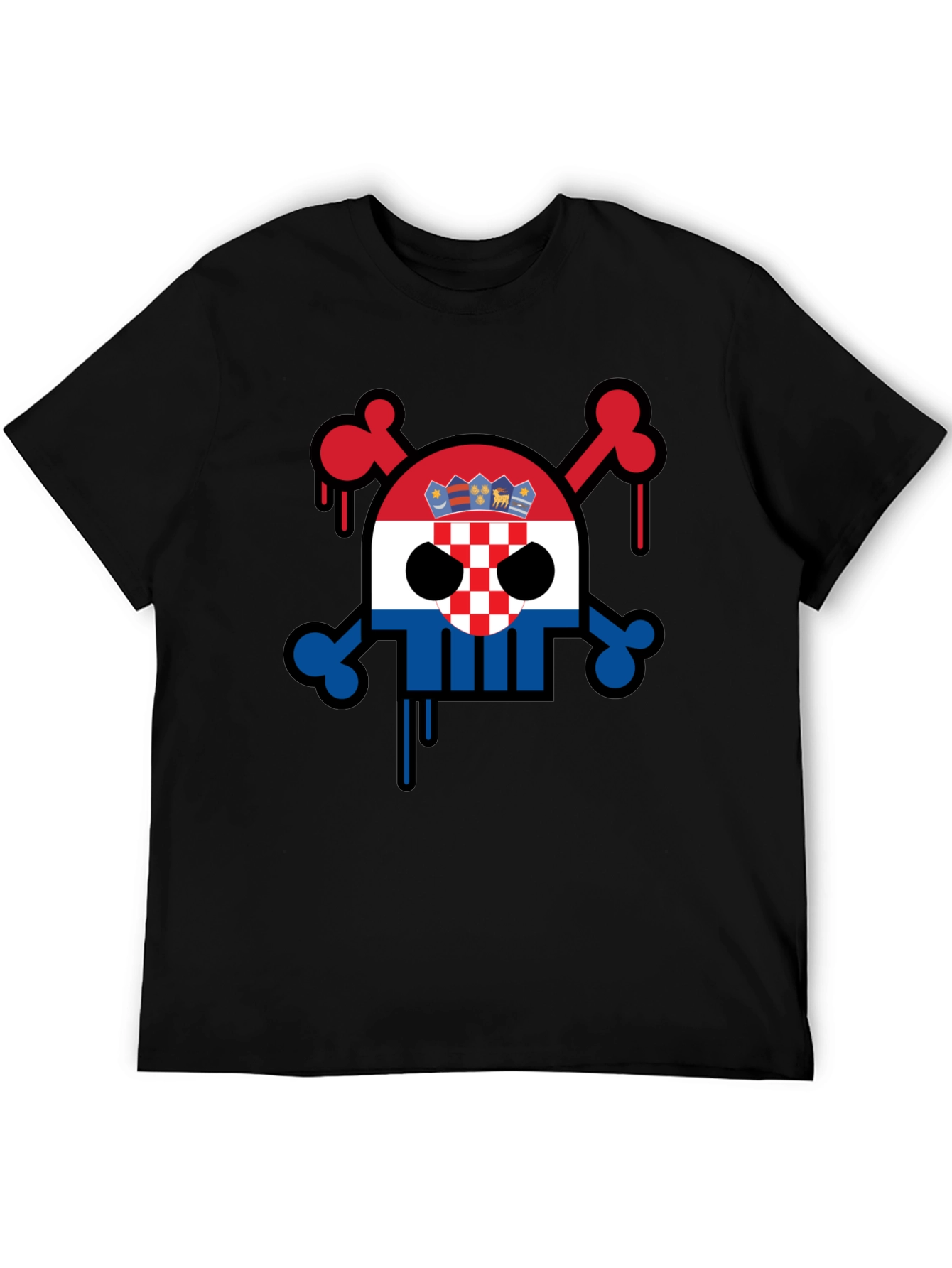 Croatian Flag Skull Graphic Tee