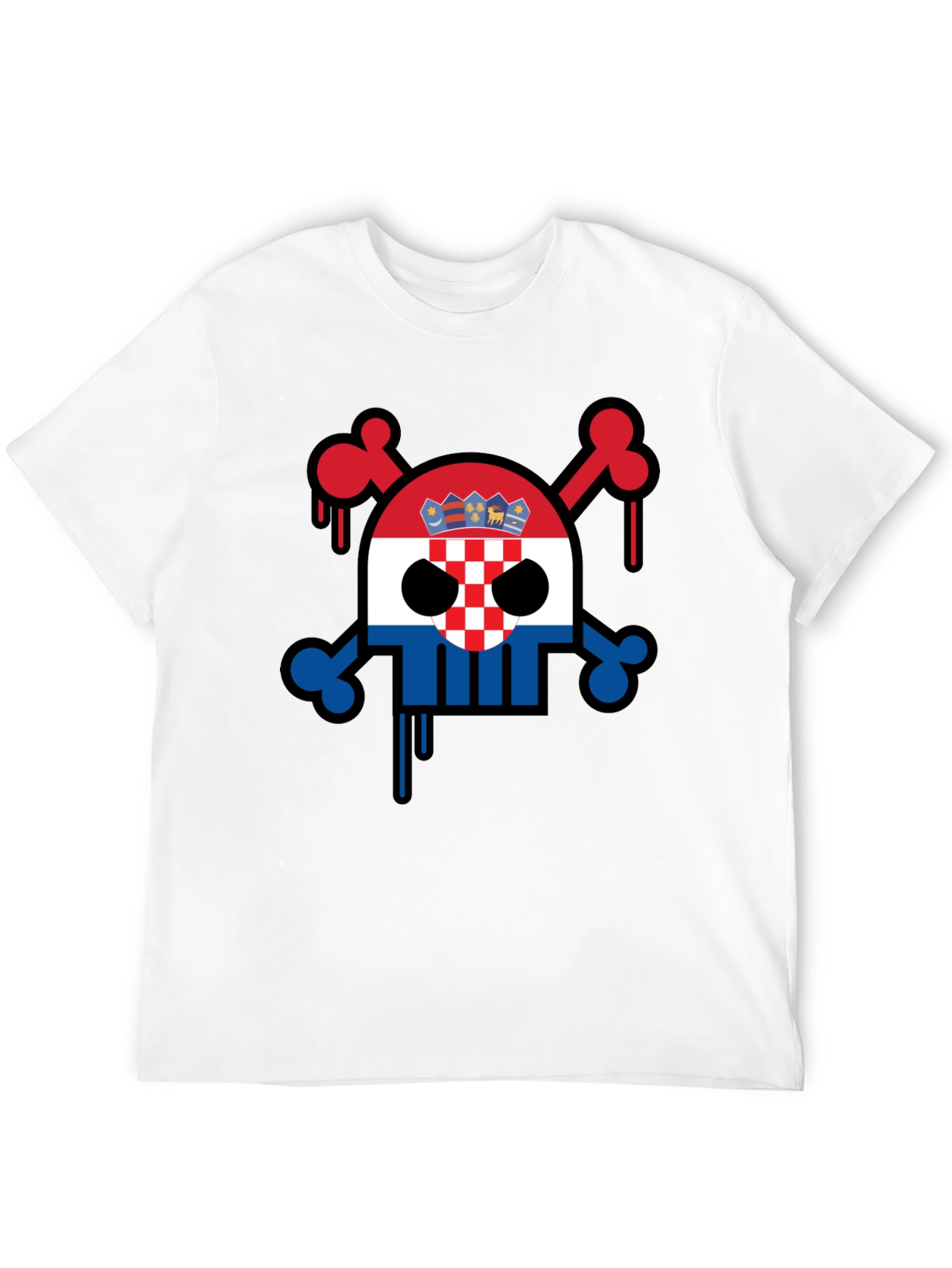 Croatian Flag Skull Graphic Tee
