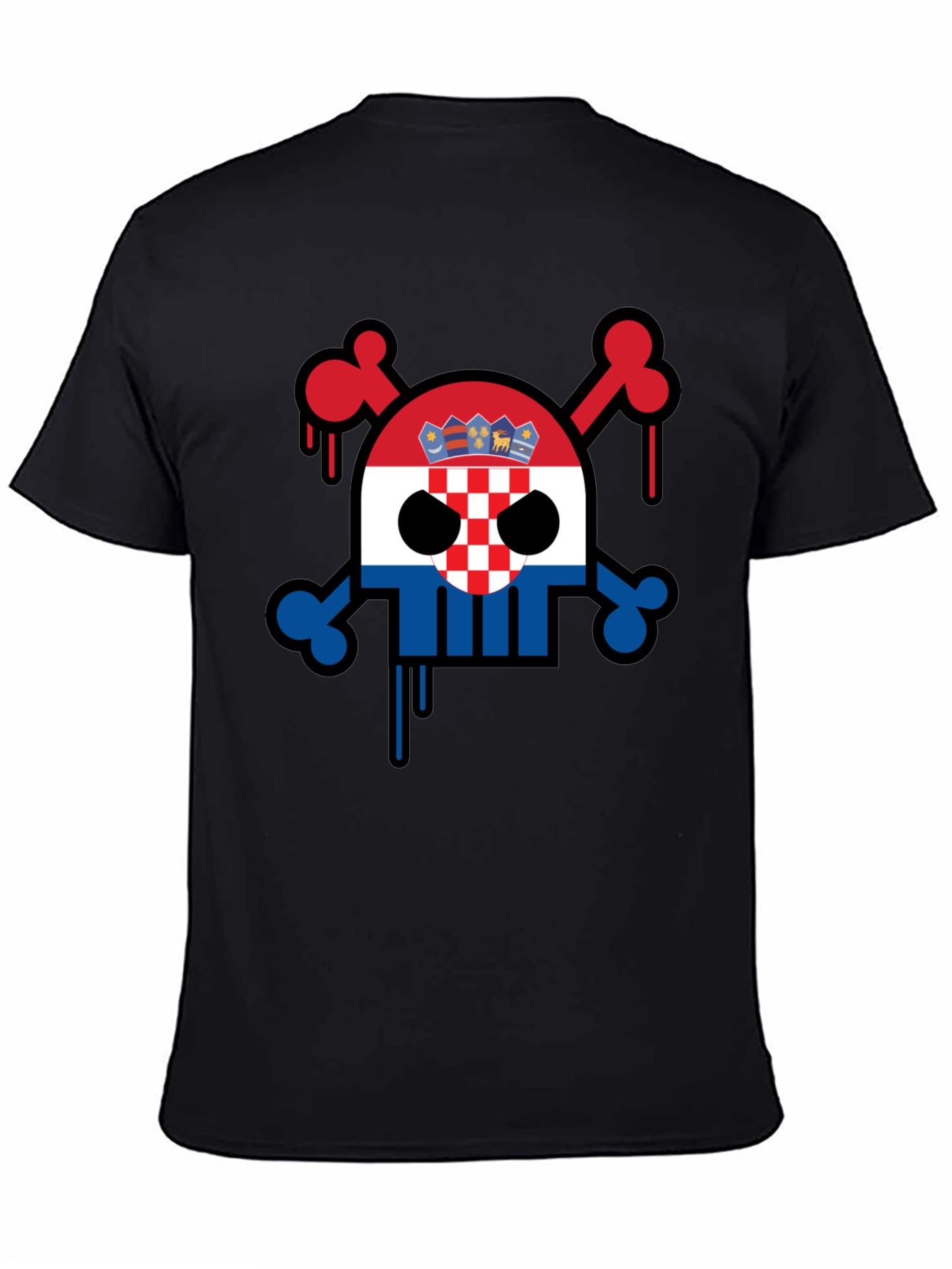 Croatian Flag Skull Graphic Tee