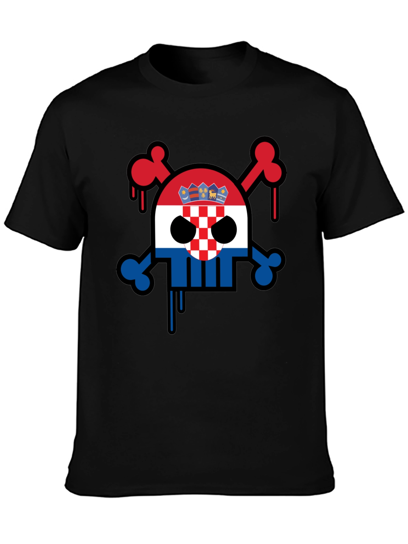 Croatian Flag Skull Graphic Tee