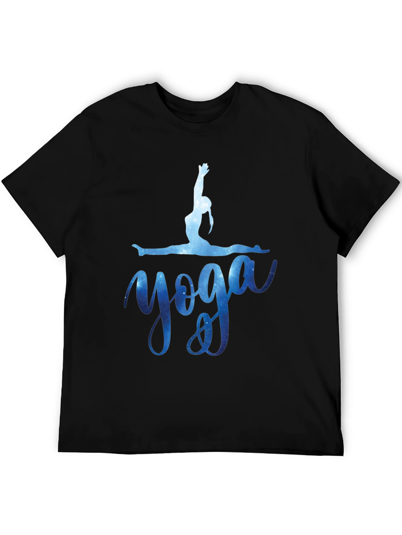 Yoga Pose T-Shirt - Galaxy Design Black Tee