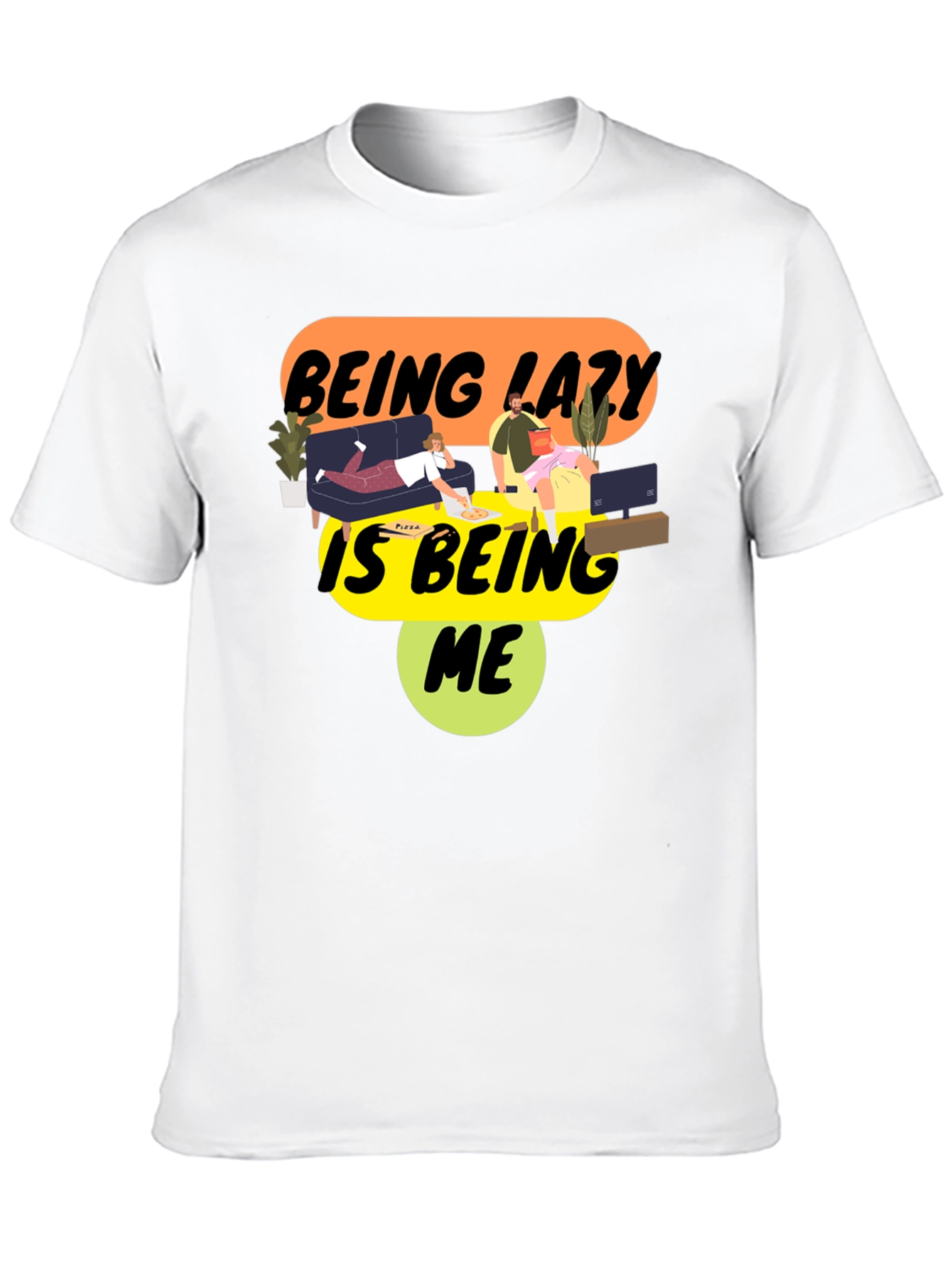 Being Lazy Is Being Me Black Graphic Tee