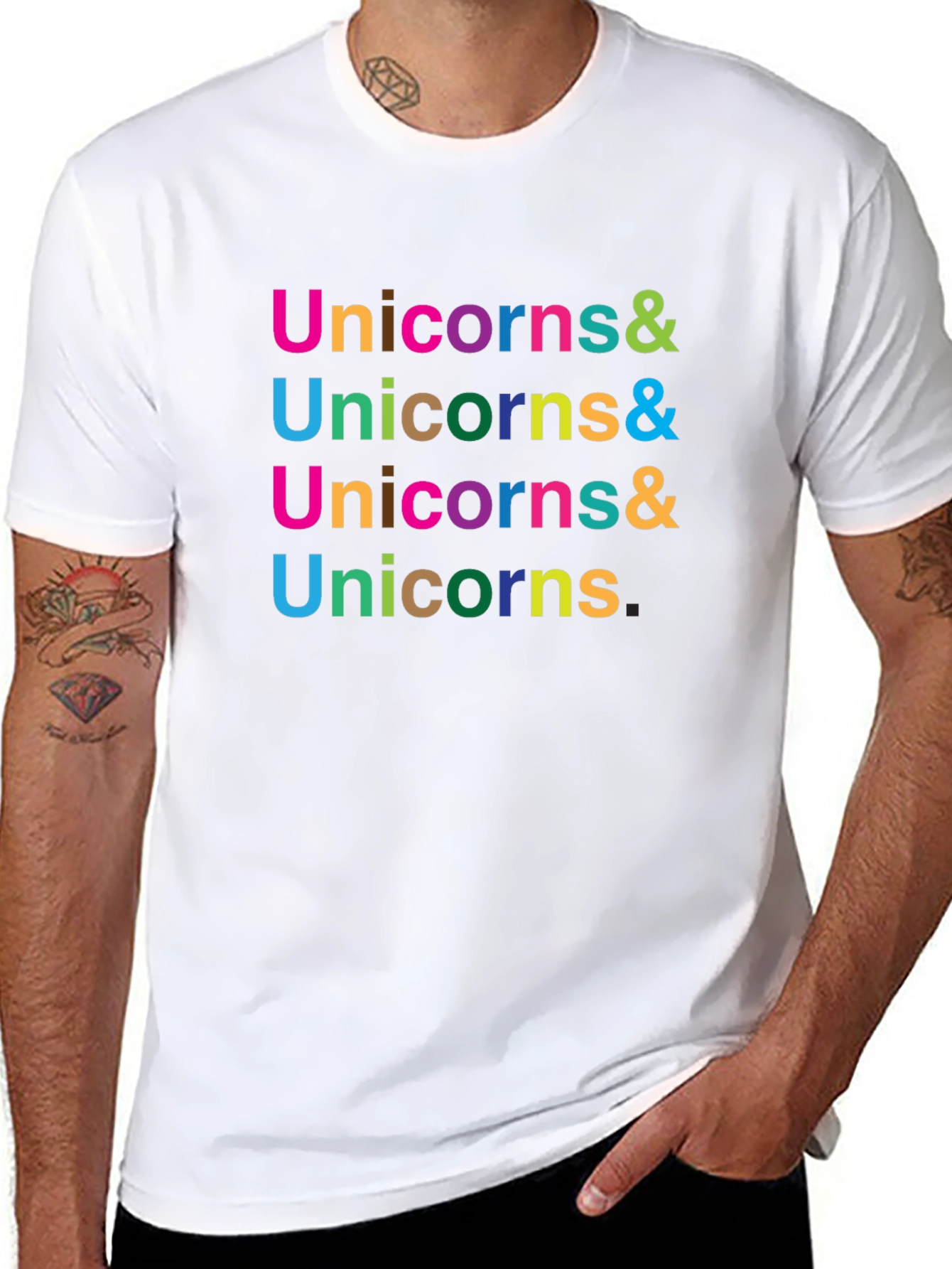 Unicorns & Black Graphic Tee