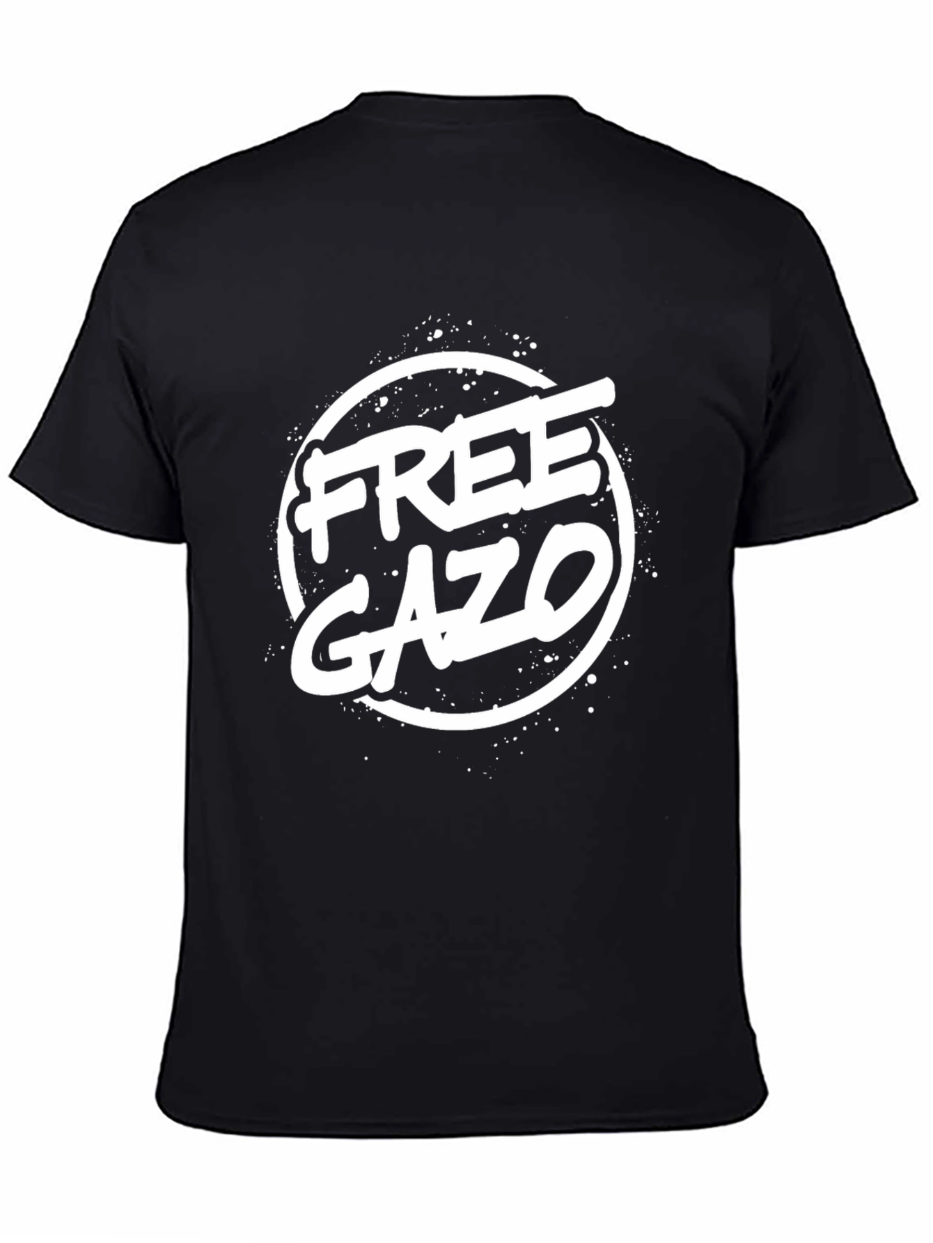 Free GAZO Graphic Print Black T-Shirt