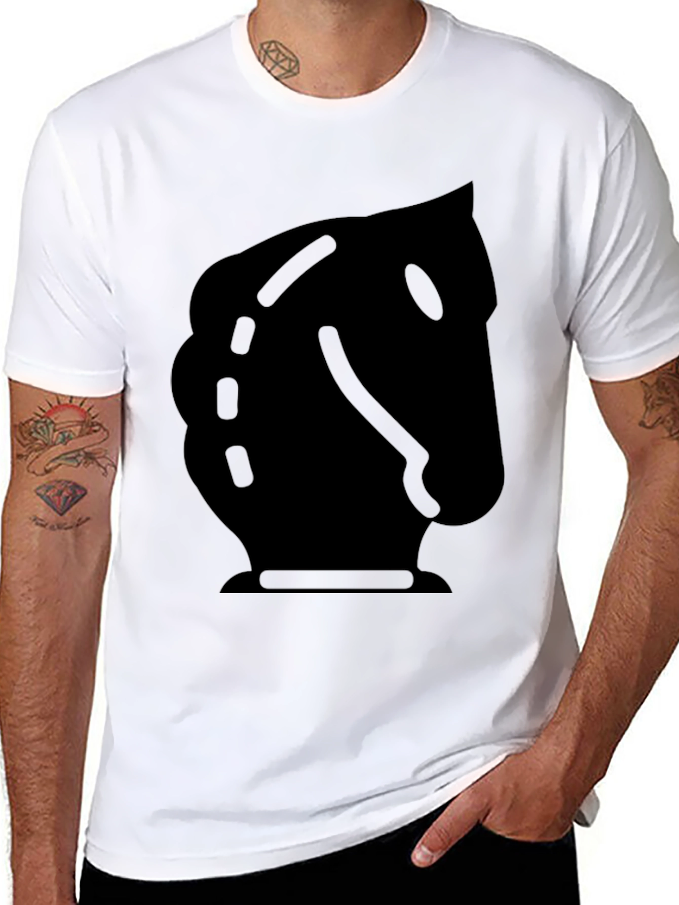Black Knight Chess Piece Graphic Tee
