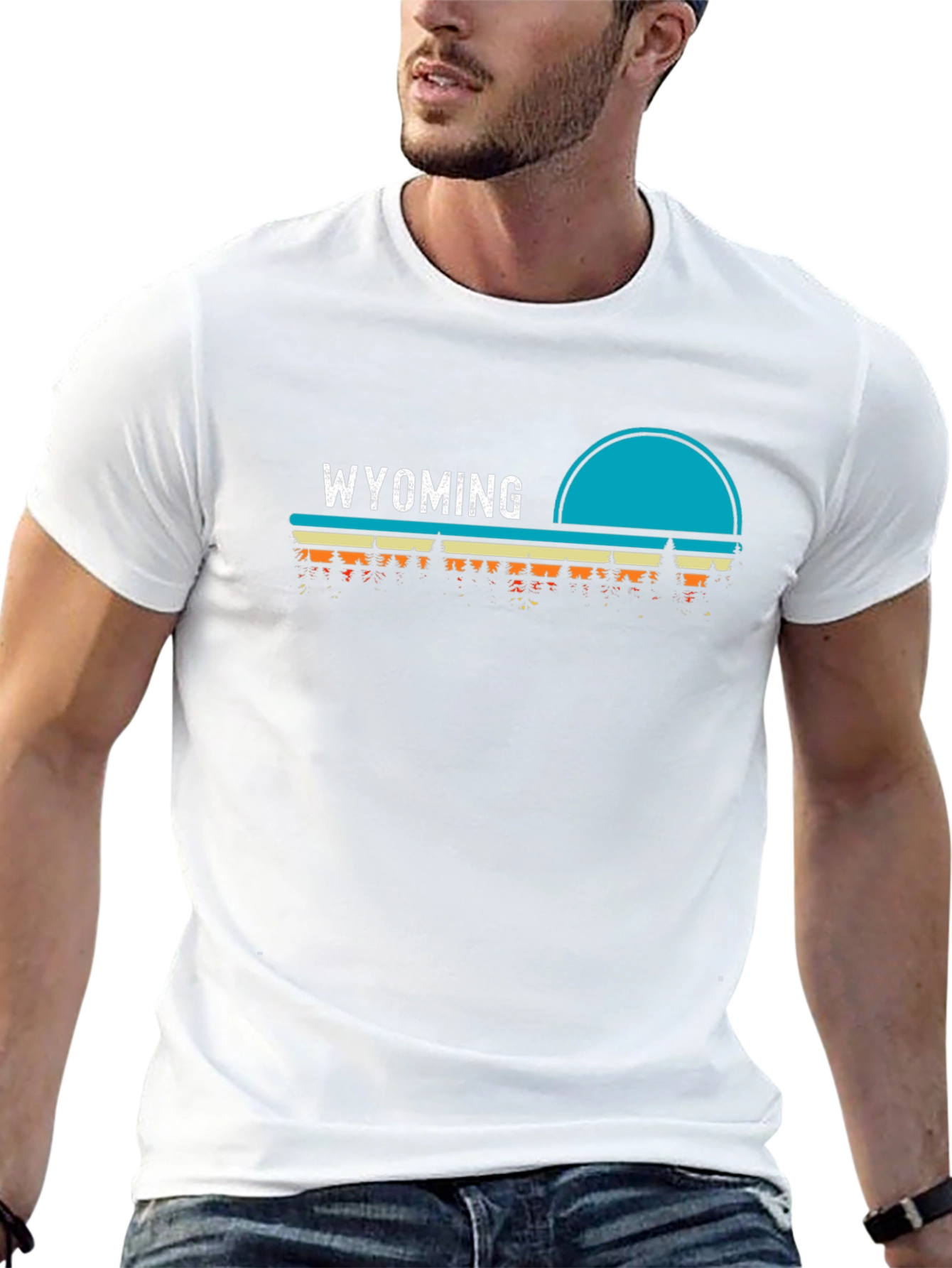 Wyoming Retro Style Graphic T-Shirt