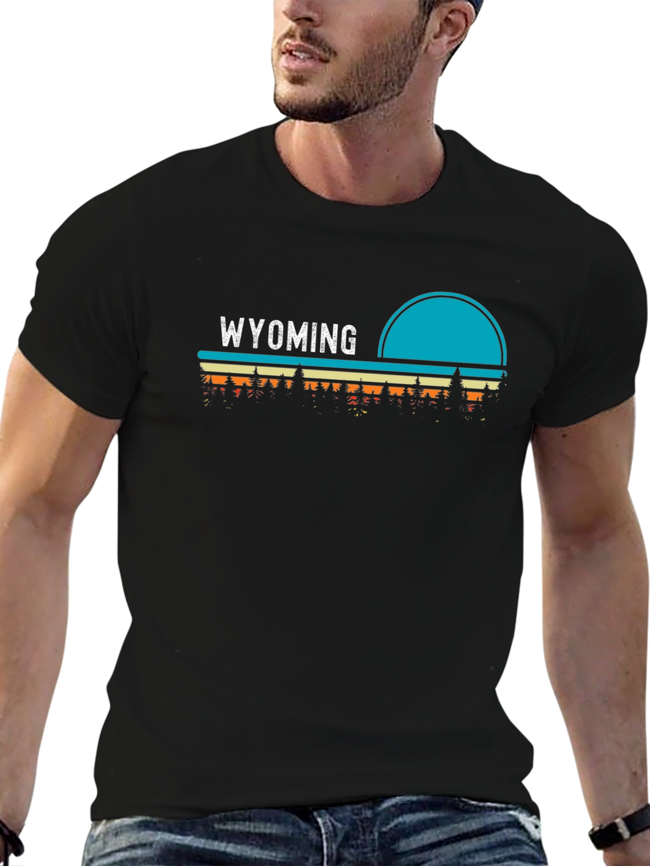 Wyoming Retro Style Graphic T-Shirt