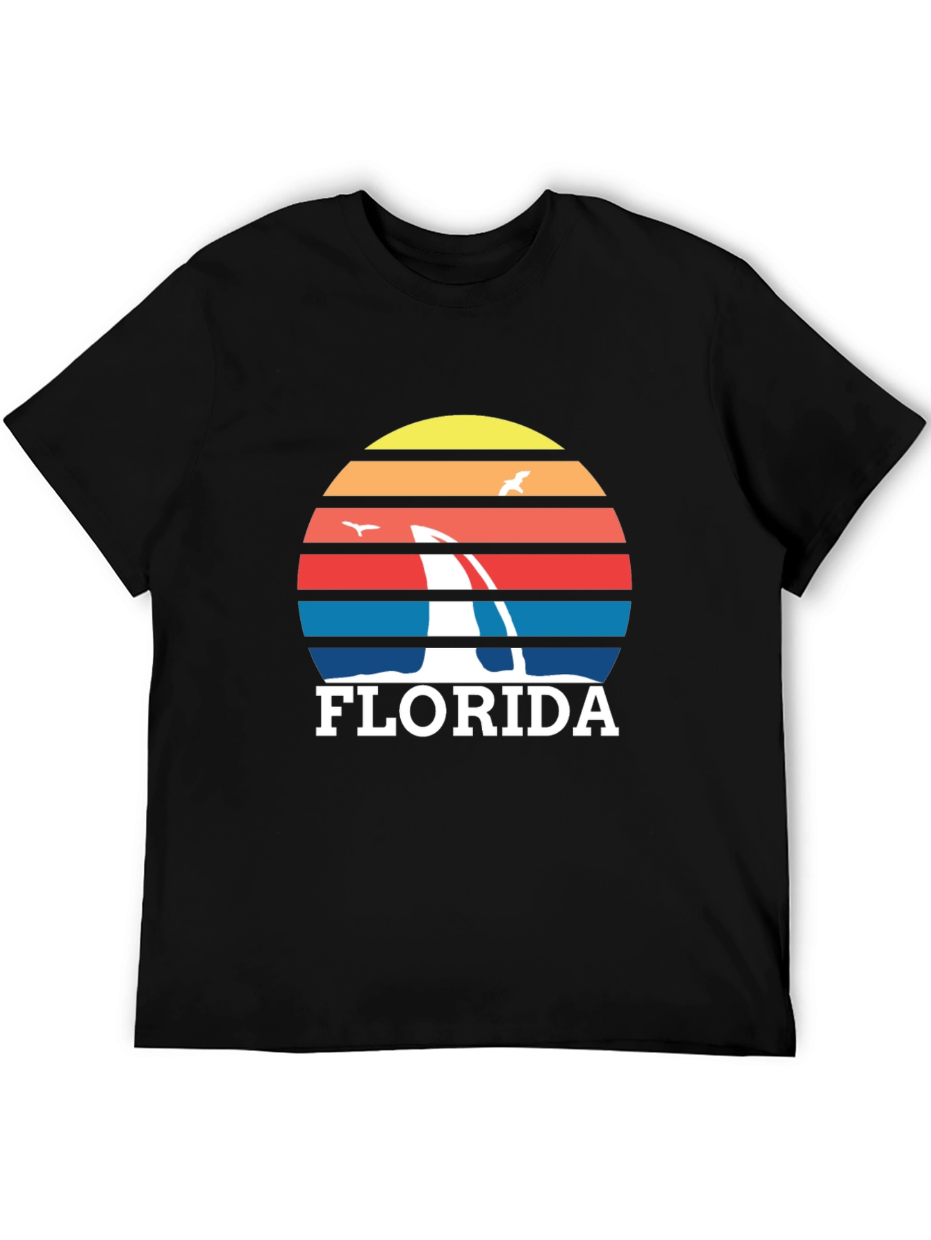 Florida Sailboat Sunset Graphic Tee - Black