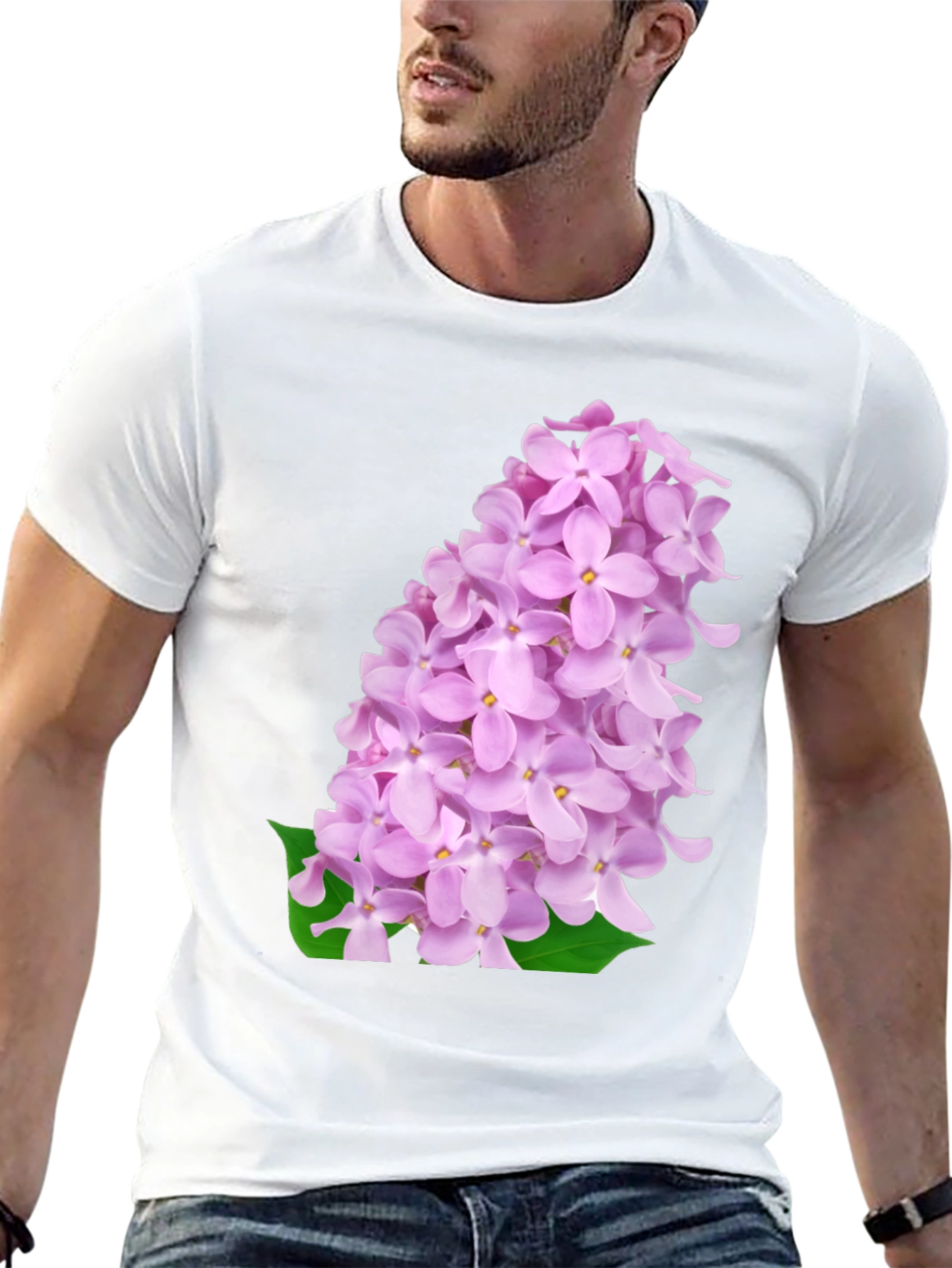 Lilac Blossom Black T-Shirt