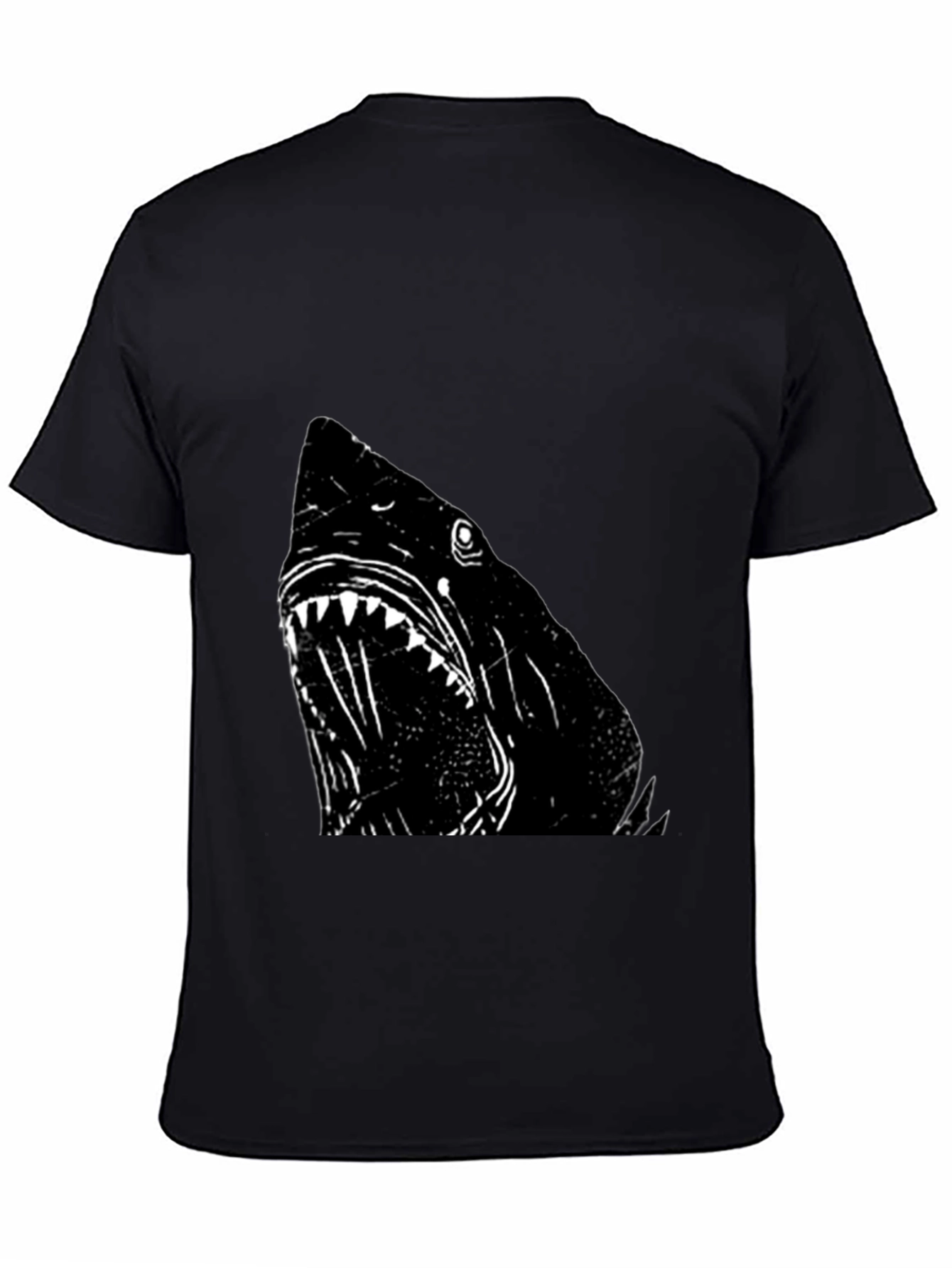 Shark Graphic T-Shirt - Black Cotton Tee