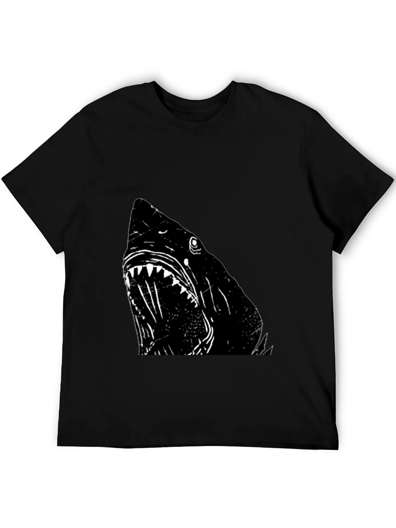 Shark Graphic T-Shirt - Black Cotton Tee