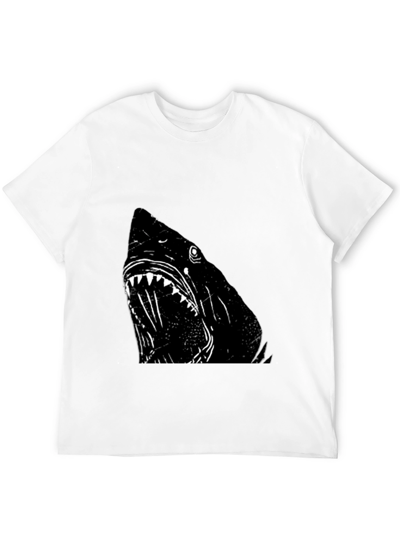 Shark Graphic T-Shirt - Black Cotton Tee