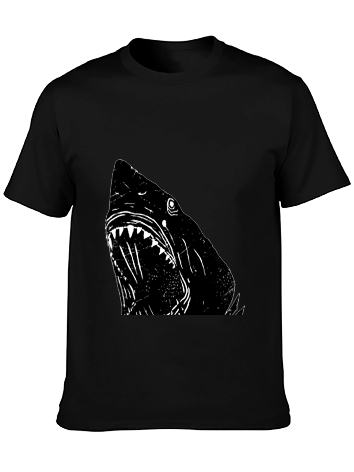 Shark Graphic T-Shirt - Black Cotton Tee