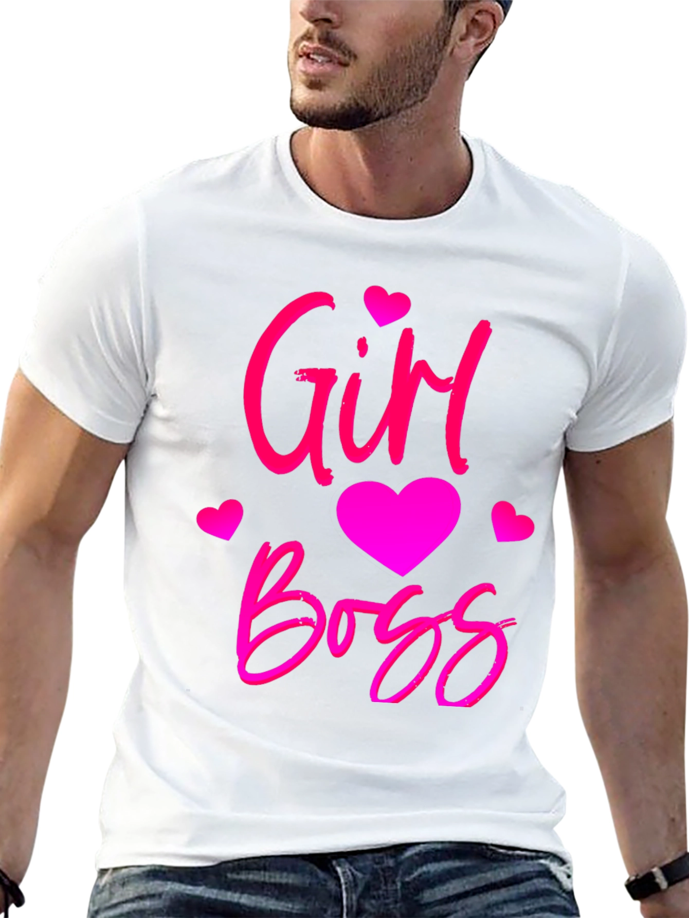 Girl Boss Black T-Shirt with Pink Design
