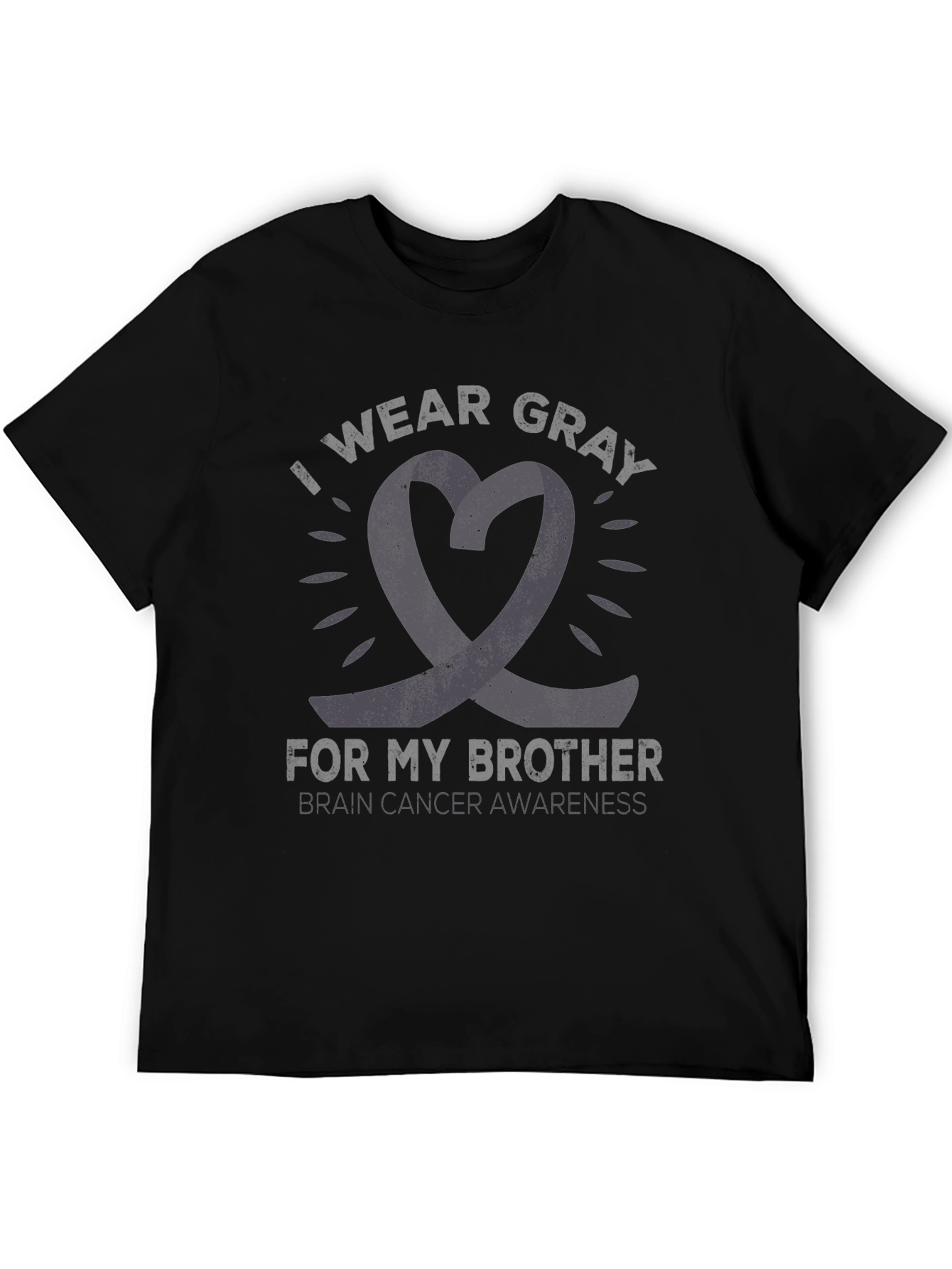 Gray Ribbon Brain Cancer Awareness T-Shirt