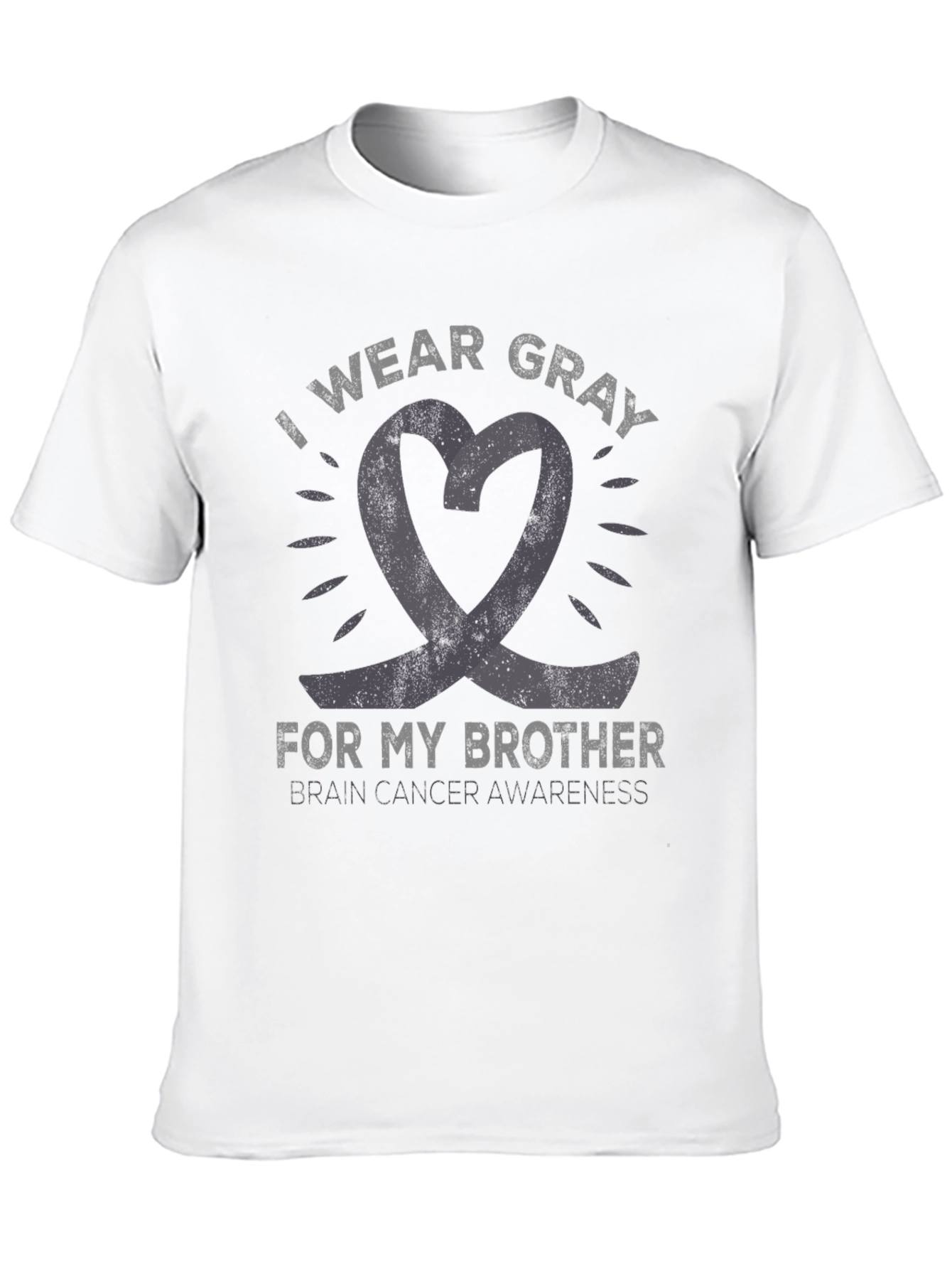 Gray Ribbon Brain Cancer Awareness T-Shirt