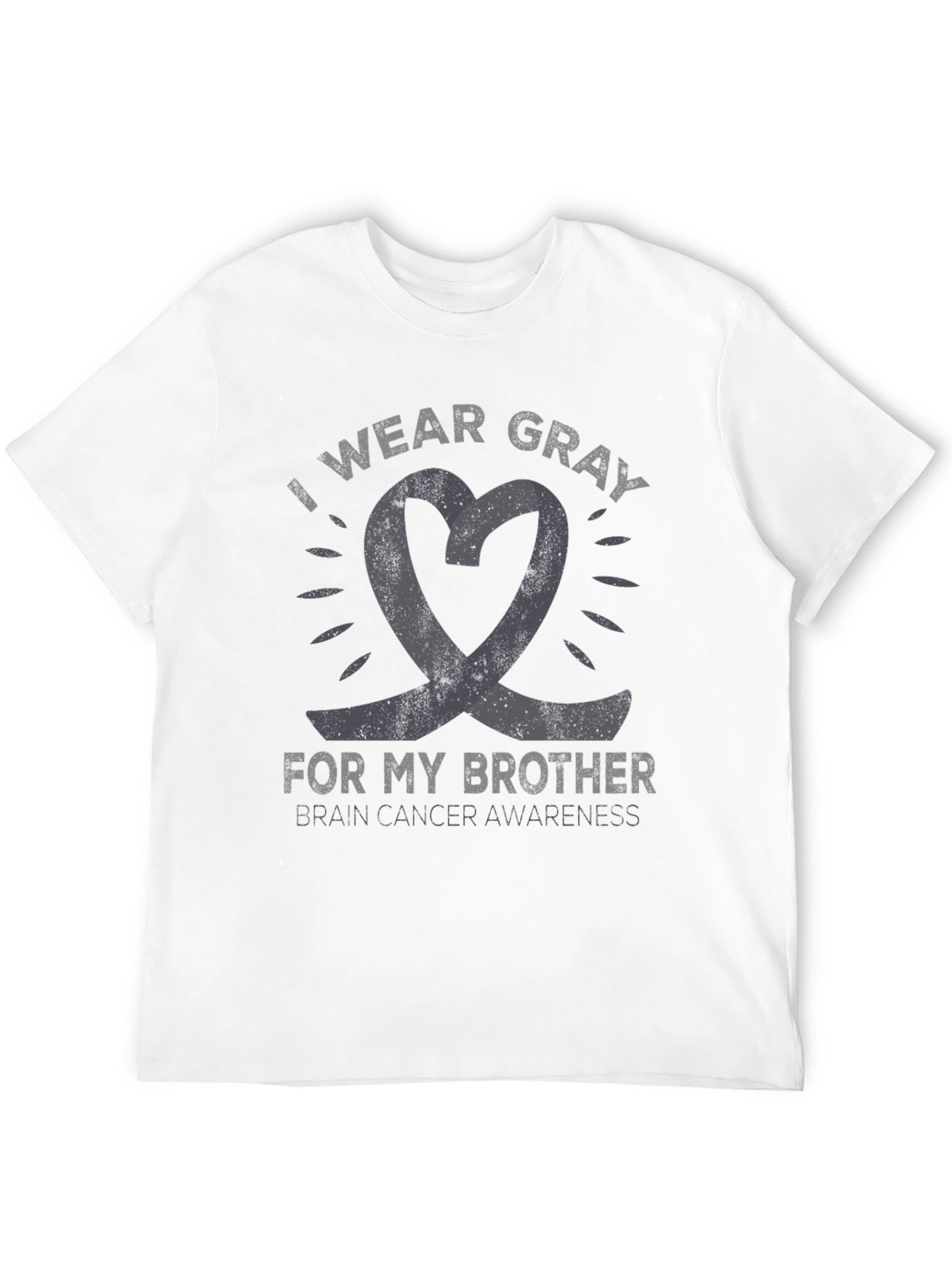 Gray Ribbon Brain Cancer Awareness T-Shirt