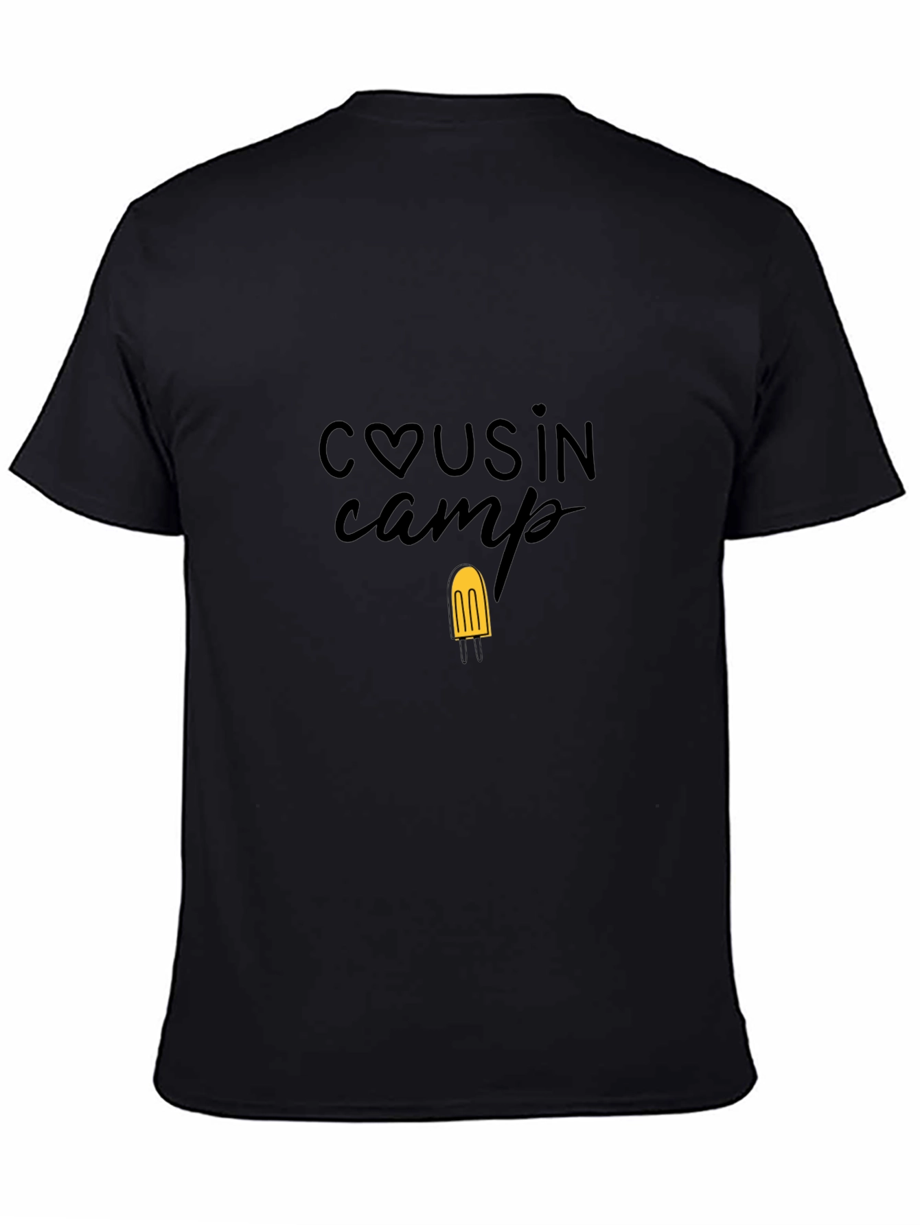 Cousin Camp Black T-Shirt with Popsicle Design