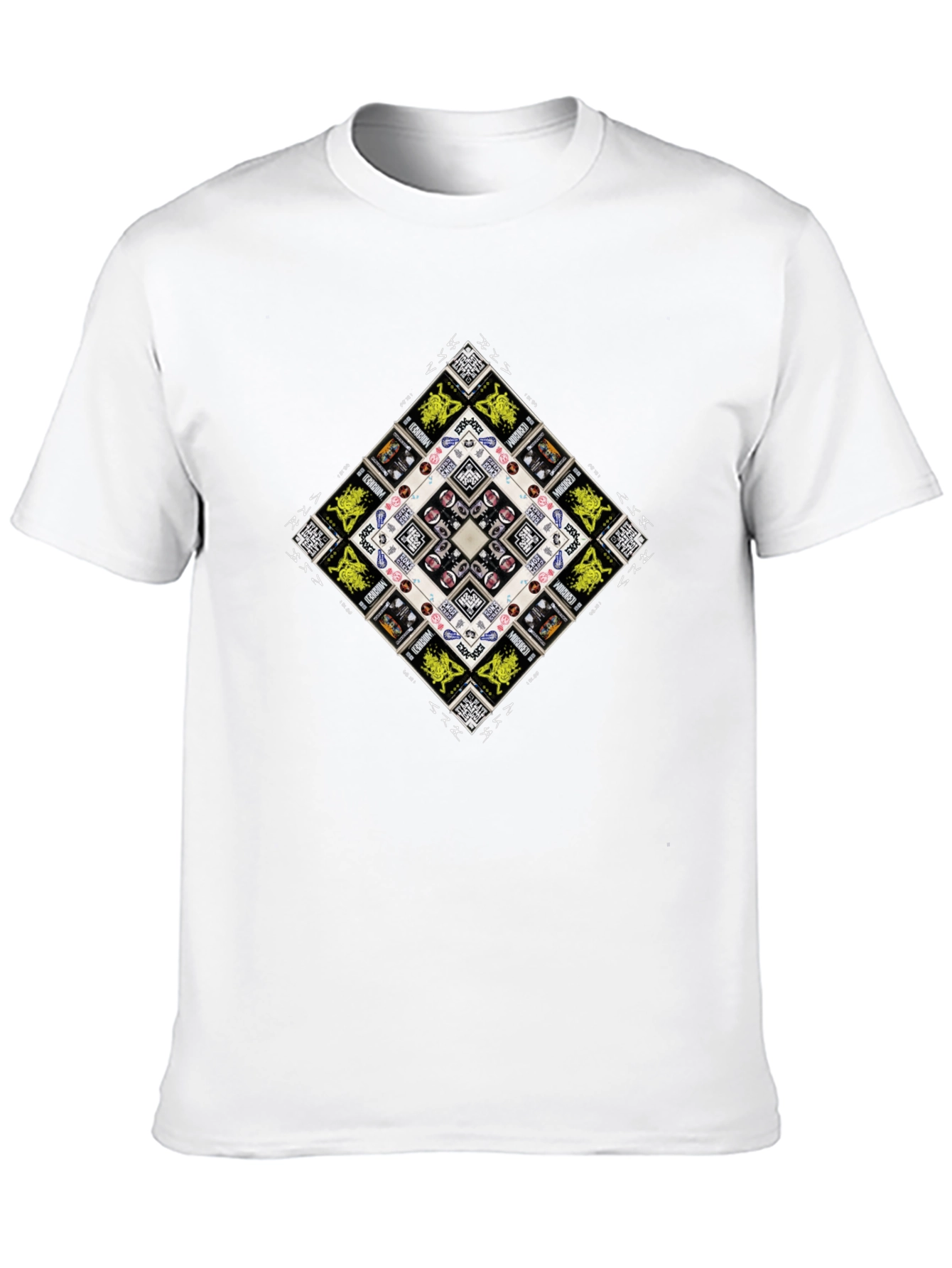 Geometric Graphic Print Mens Black T-Shirt