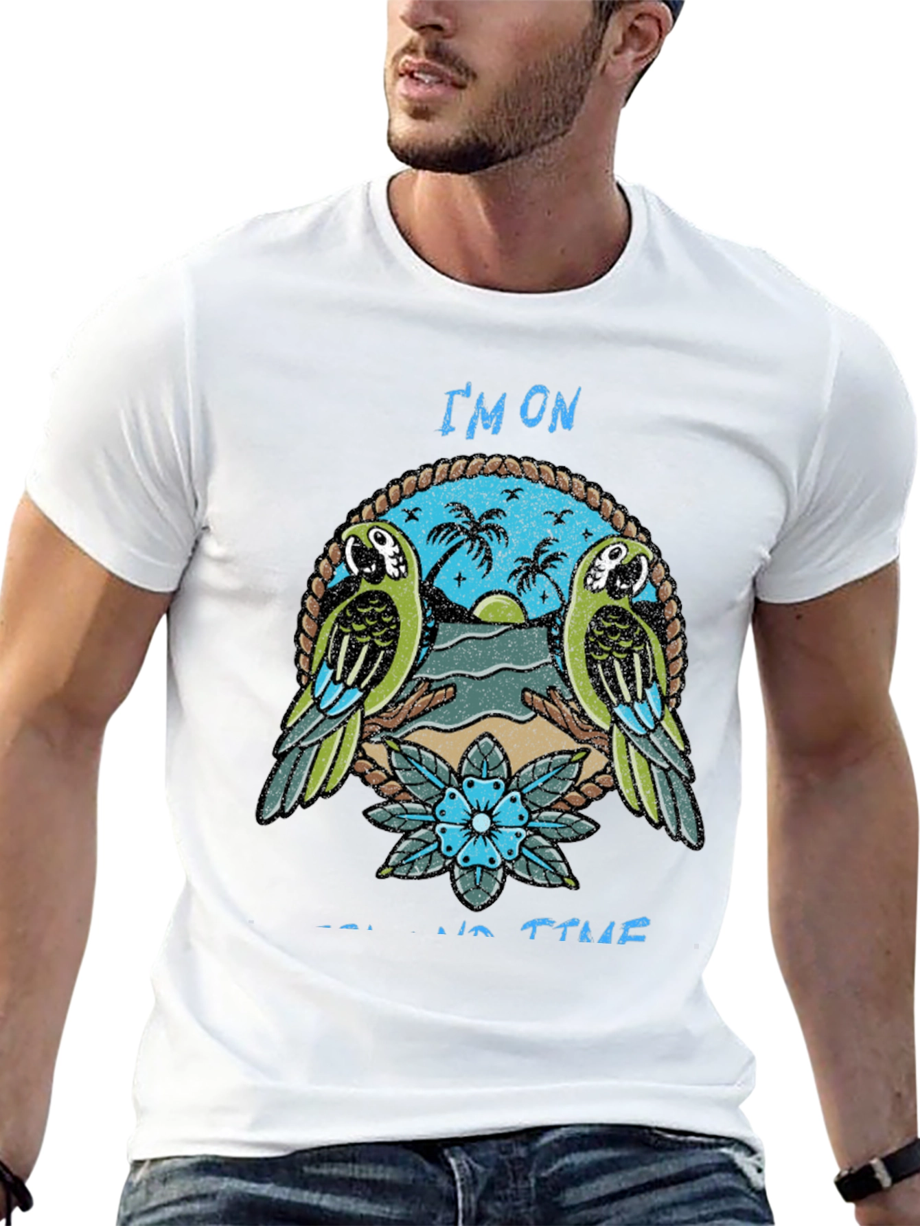 Island Time Graphic Tee - Parrot Paradise T-Shirt
