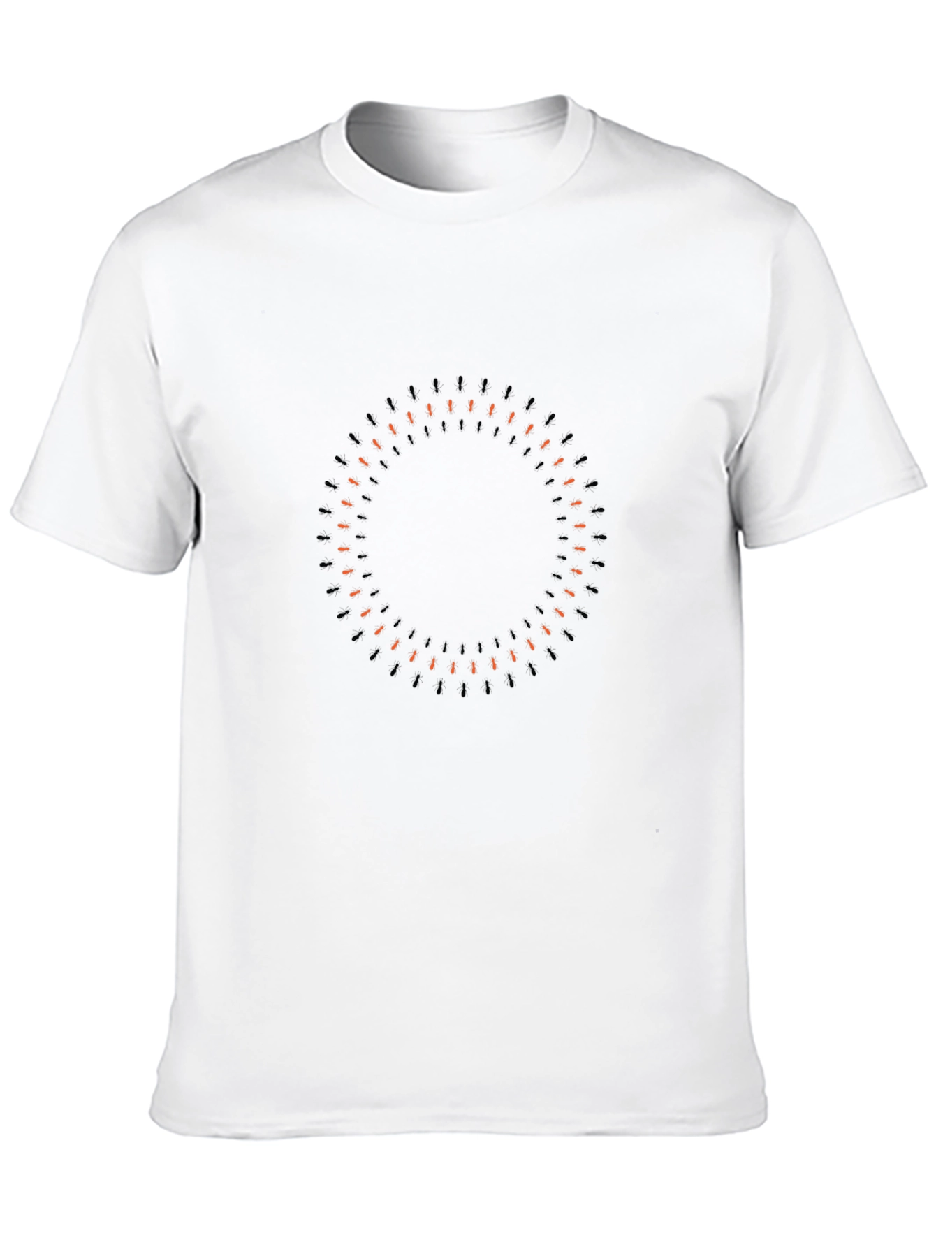 Mens Black Graphic Tee - Modern Circular Design